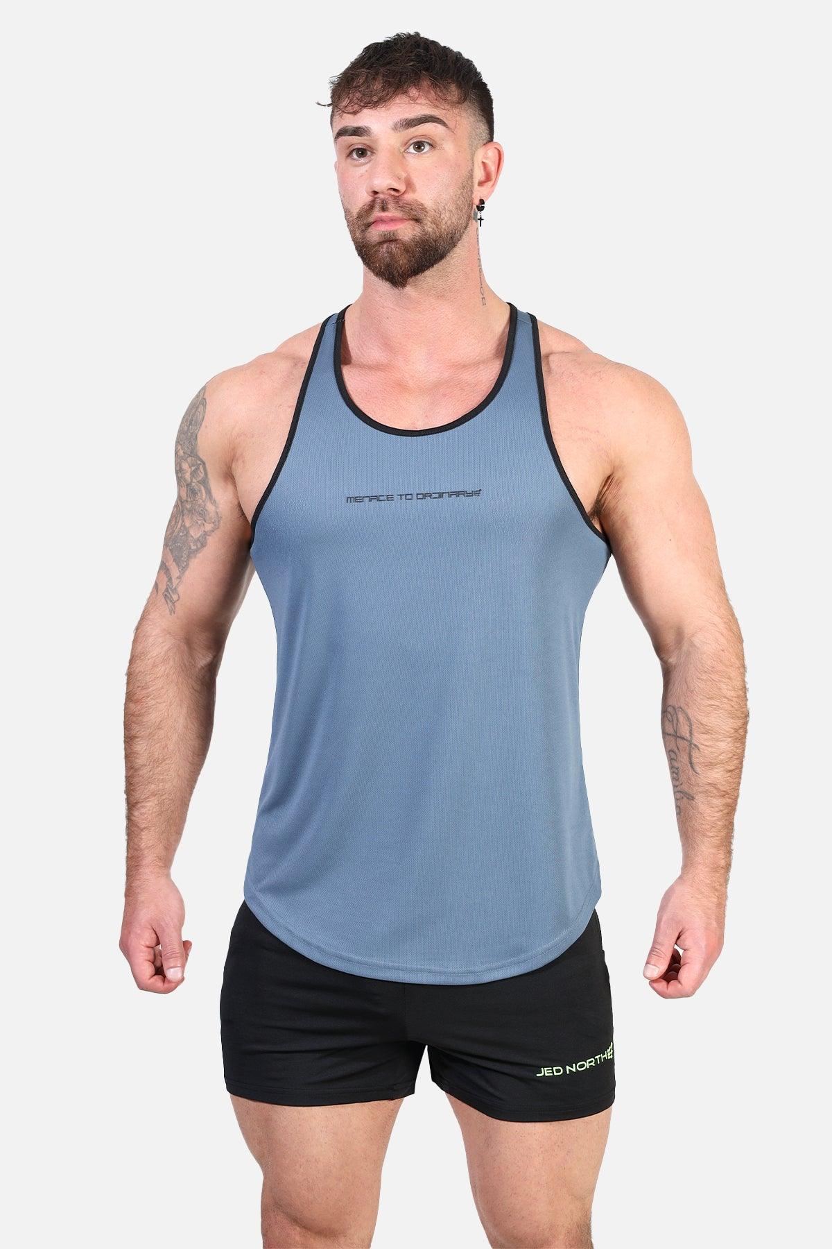 Jed North Fast-Dry Bodybuilding Workout Stringer - Gray with Black - DealByEthan.gay loves Jed North