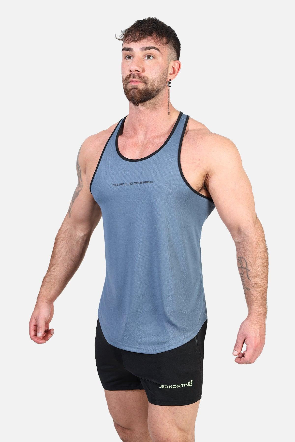 Jed North Fast-Dry Bodybuilding Workout Stringer - Gray with Black - DealByEthan.gay loves Jed North