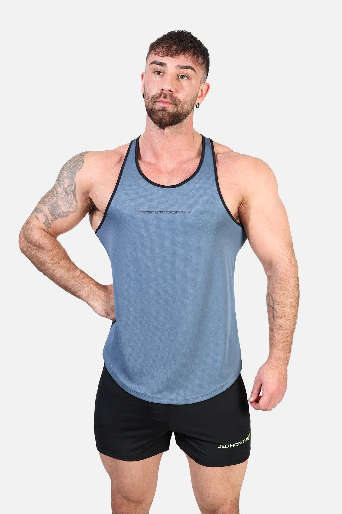 Jed North Fast-Dry Bodybuilding Workout Stringer - Gray with Black - DealByEthan.gay loves Jed North