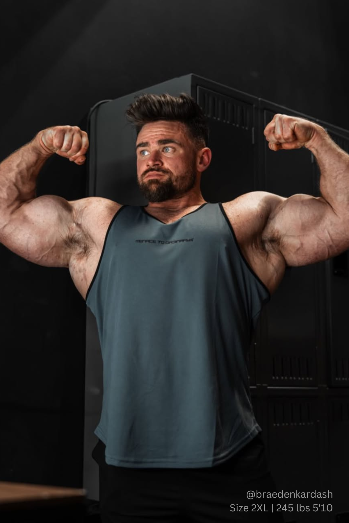 Jed North Fast-Dry Bodybuilding Workout Stringer - Gray with Black - DealByEthan.gay loves Jed North