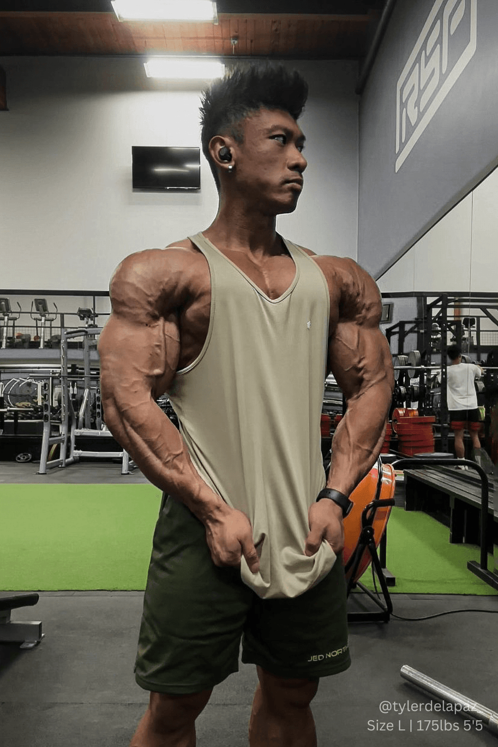 Jed North Fast-Dry Bodybuilding Workout Stringer - Khaki - DealByEthan.gay loves Jed North