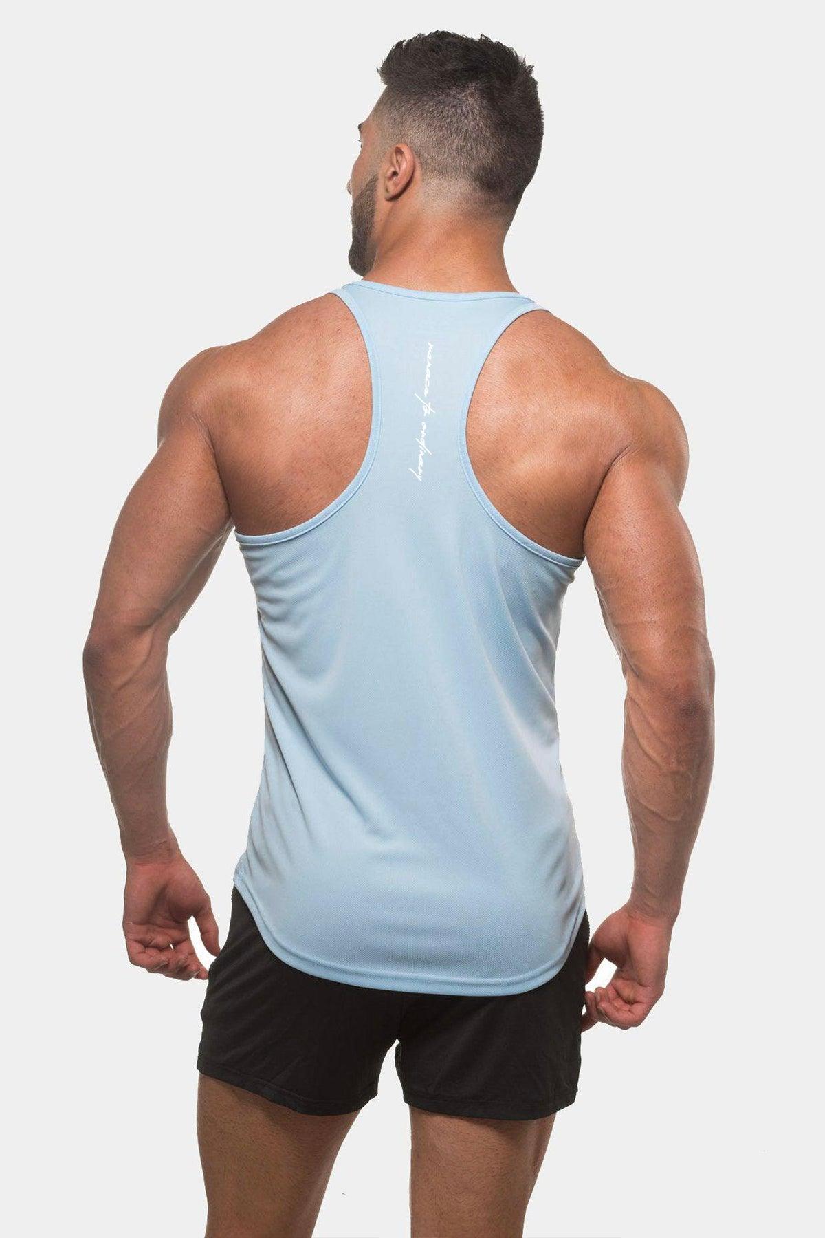 Jed North Fast-Dry Bodybuilding Workout Stringer - Light Blue - DealByEthan.gay loves Jed North