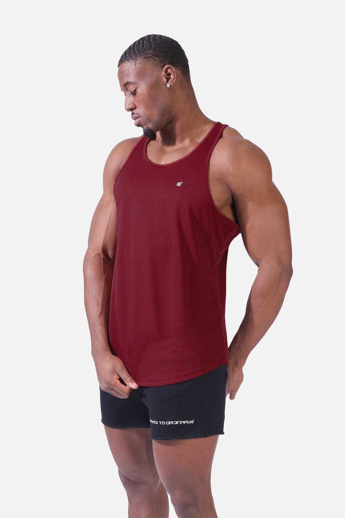 Jed North Fast-Dry Bodybuilding Workout Stringer - Maroon - DealByEthan.gay loves Jed North