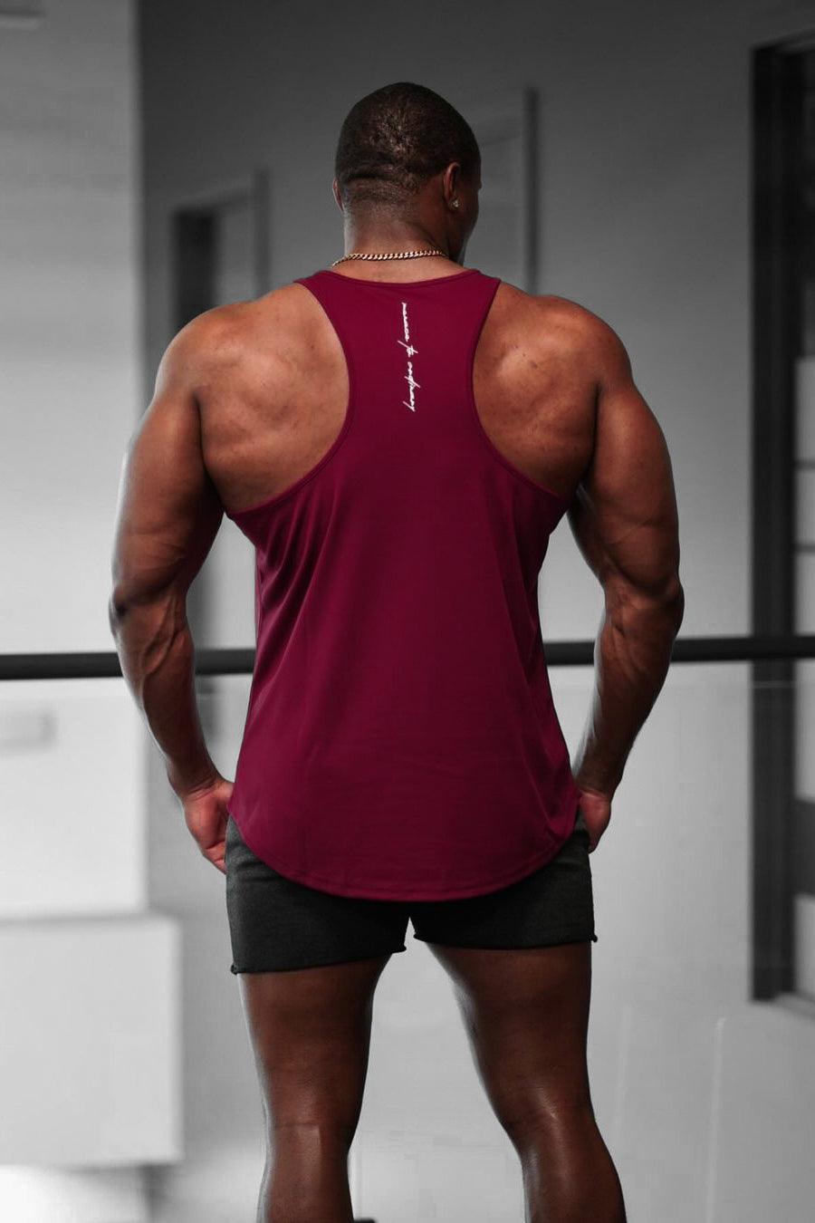 Jed North Fast-Dry Bodybuilding Workout Stringer - Maroon - DealByEthan.gay loves Jed North