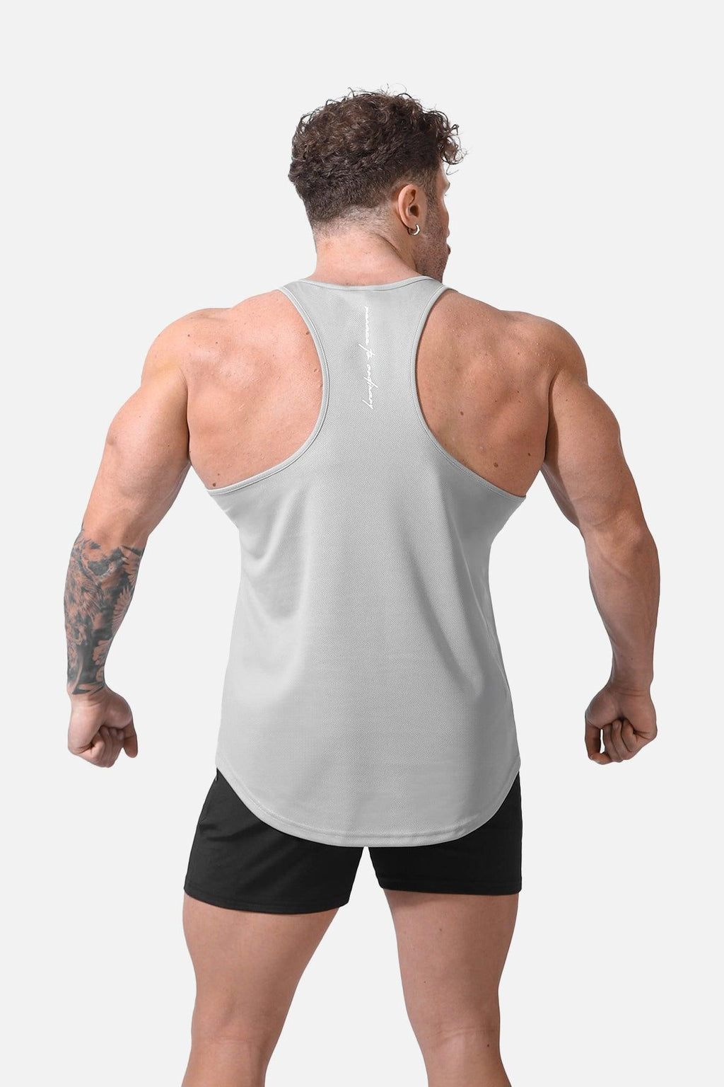 Jed North Fast-Dry Bodybuilding Workout Stringer - Silver - DealByEthan.gay loves Jed North