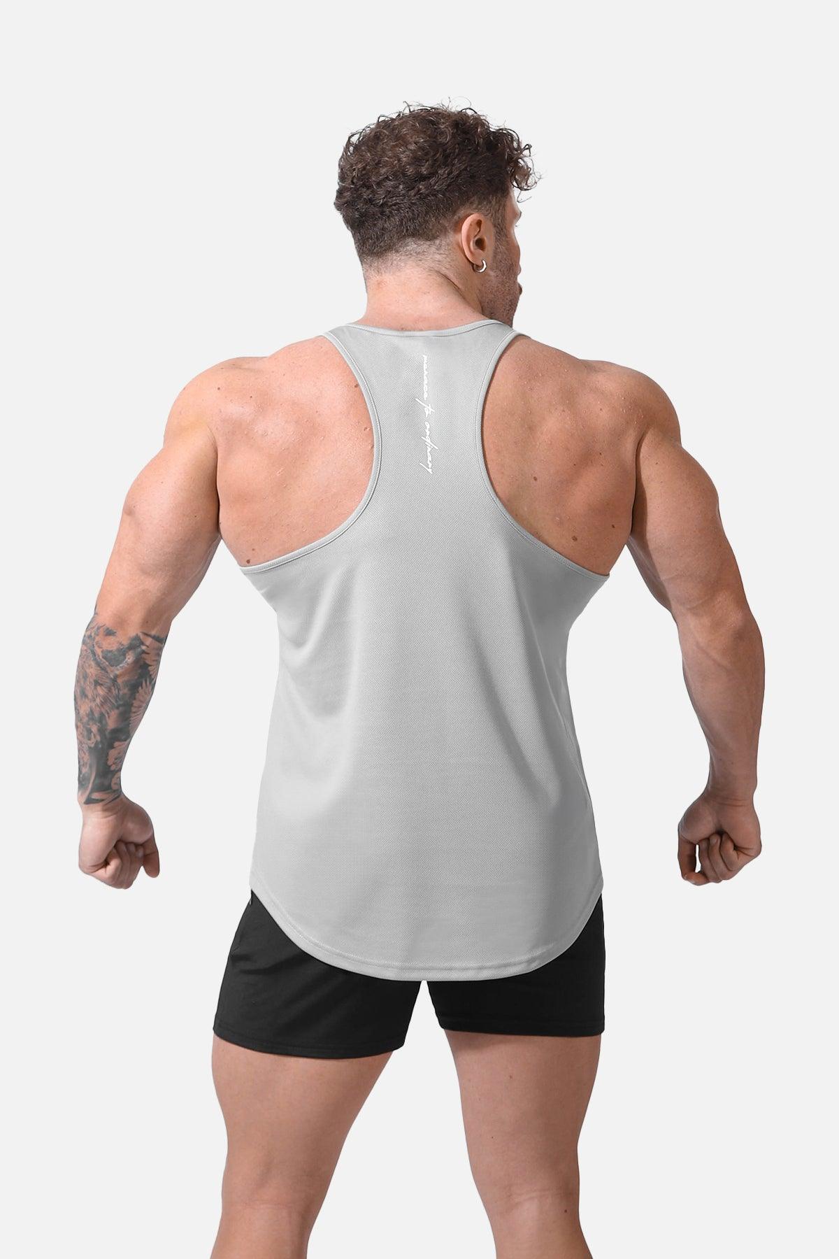 Jed North Fast-Dry Bodybuilding Workout Stringer - Silver - DealByEthan.gay loves Jed North