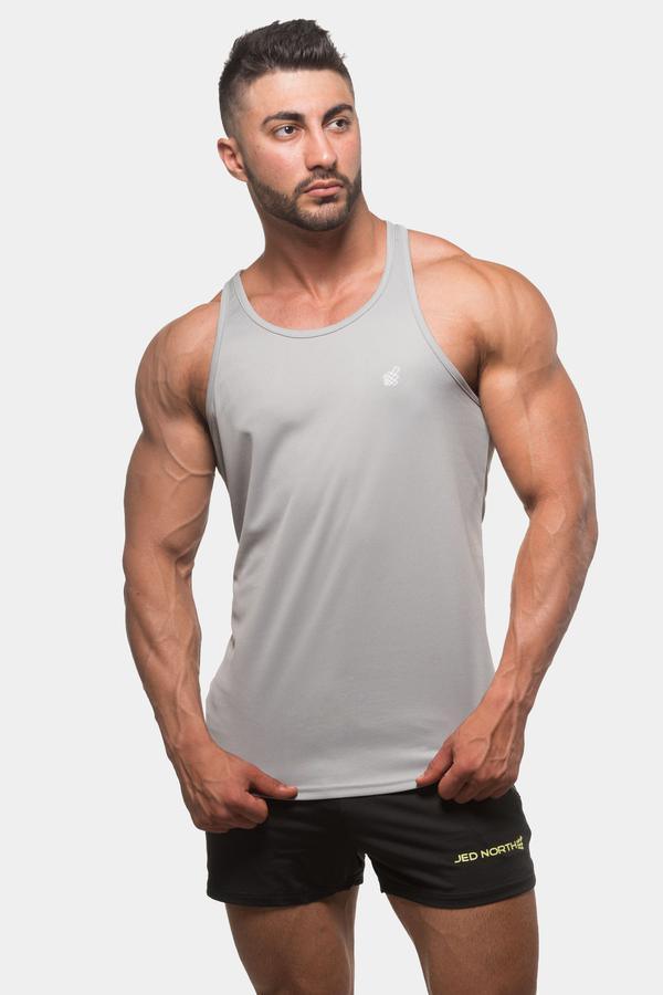 Jed North Fast-Dry Bodybuilding Workout Stringer - Silver - DealByEthan.gay loves Jed North