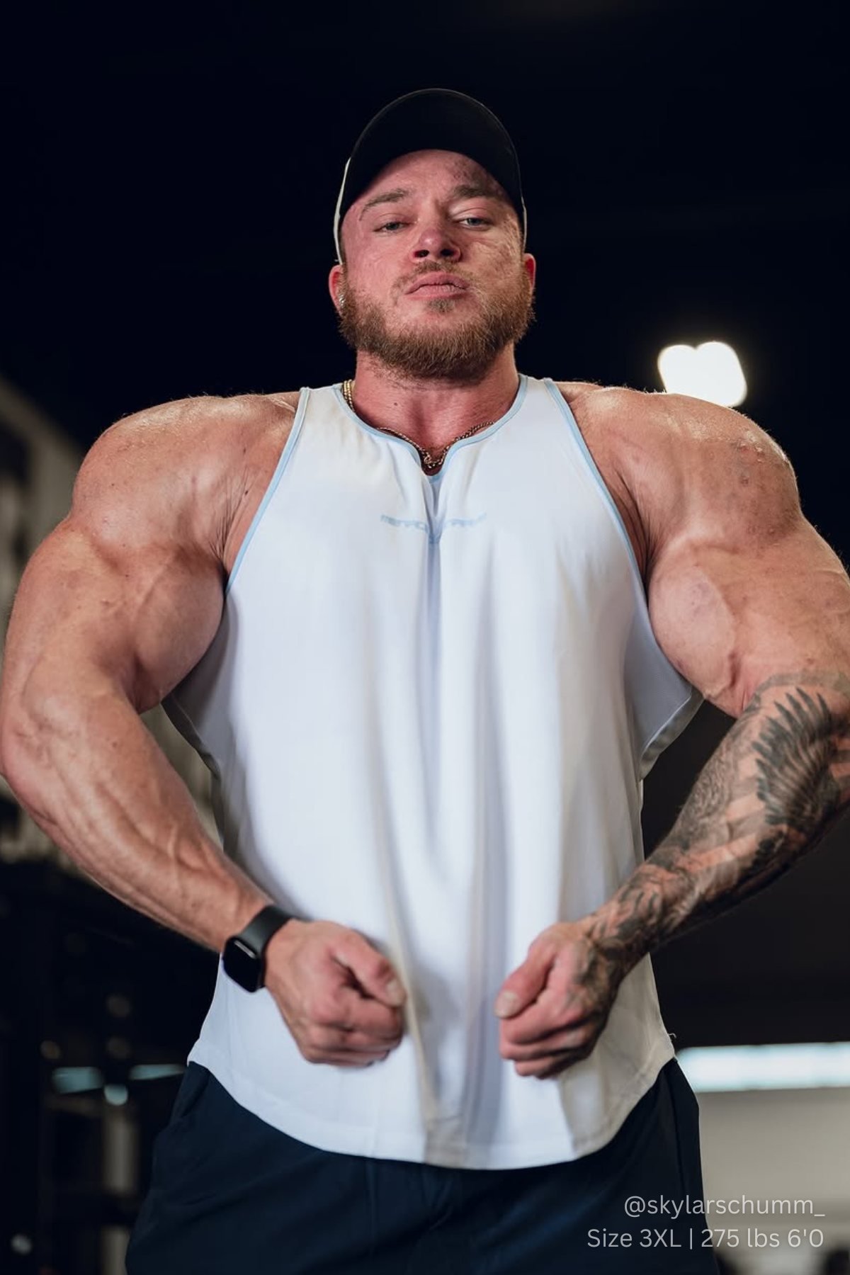 Jed North Fast-Dry Bodybuilding Workout Stringer - White with Blue - DealByEthan.gay loves Jed North