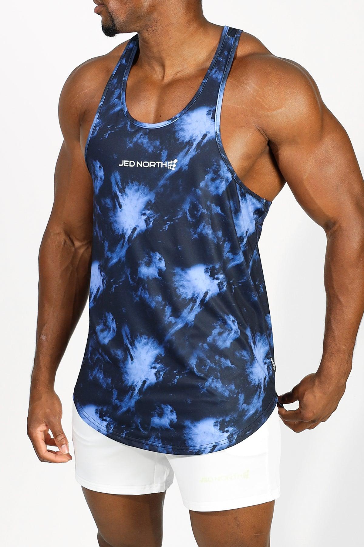 Jed North Graphic Muscle Stringer - Abstract Blue - DealByEthan.gay loves Jed North