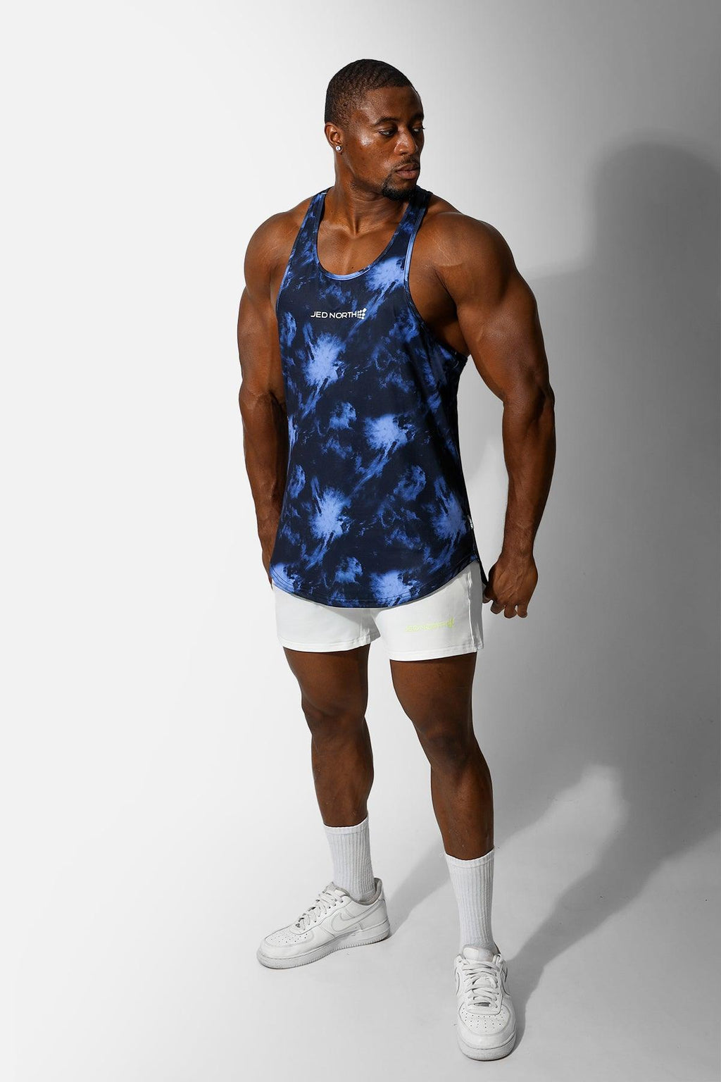 Jed North Graphic Muscle Stringer - Abstract Blue - DealByEthan.gay loves Jed North