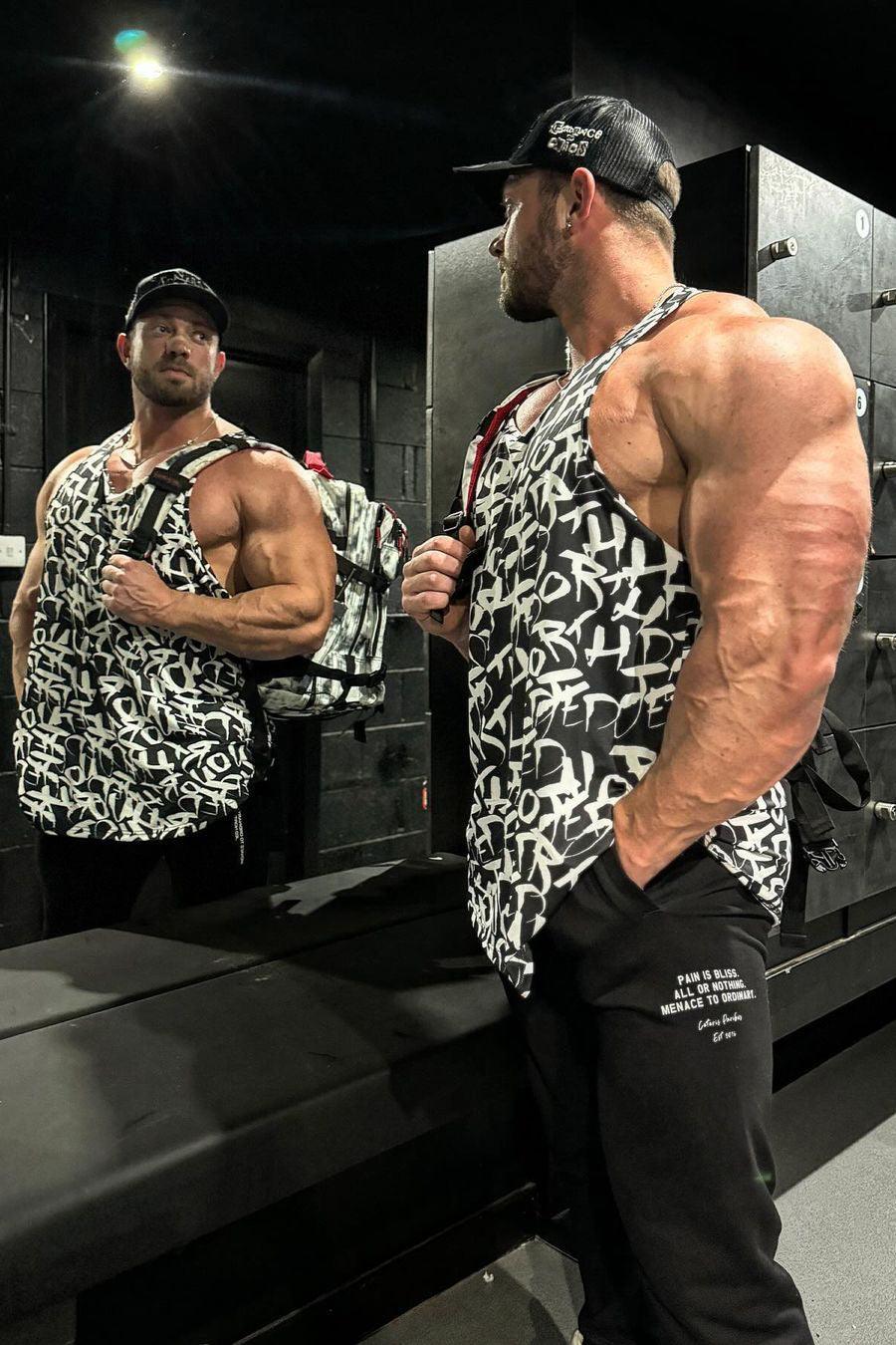 Jed North Graphic Muscle Stringer - Chaotic Black - DealByEthan.gay loves Jed North
