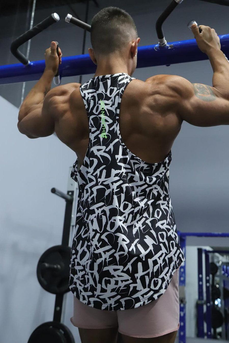Jed North Graphic Muscle Stringer - Chaotic Black - DealByEthan.gay loves Jed North