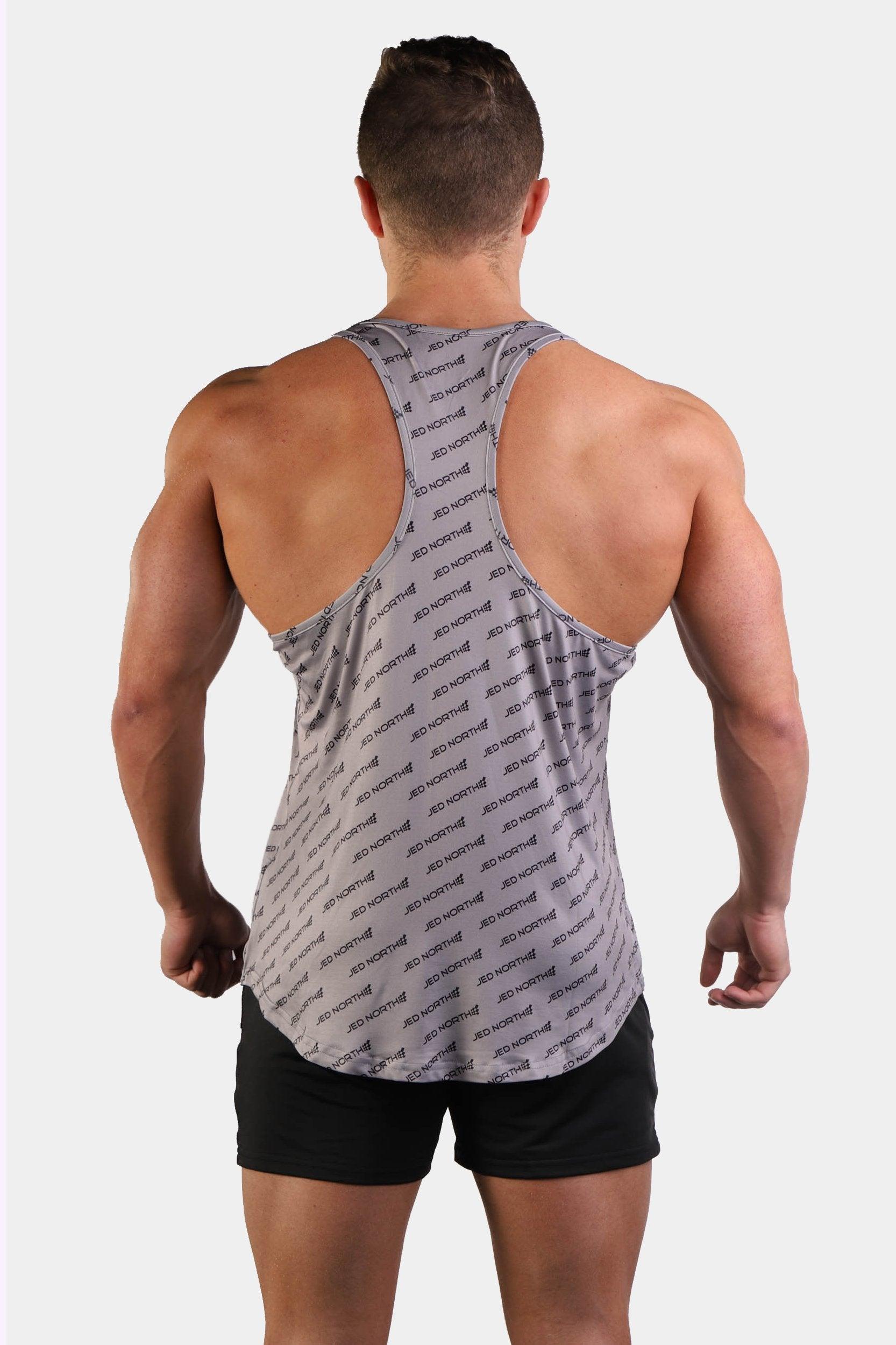 Jed North Graphic Muscle Stringer - Gray JN Logo - DealByEthan.gay loves Jed North