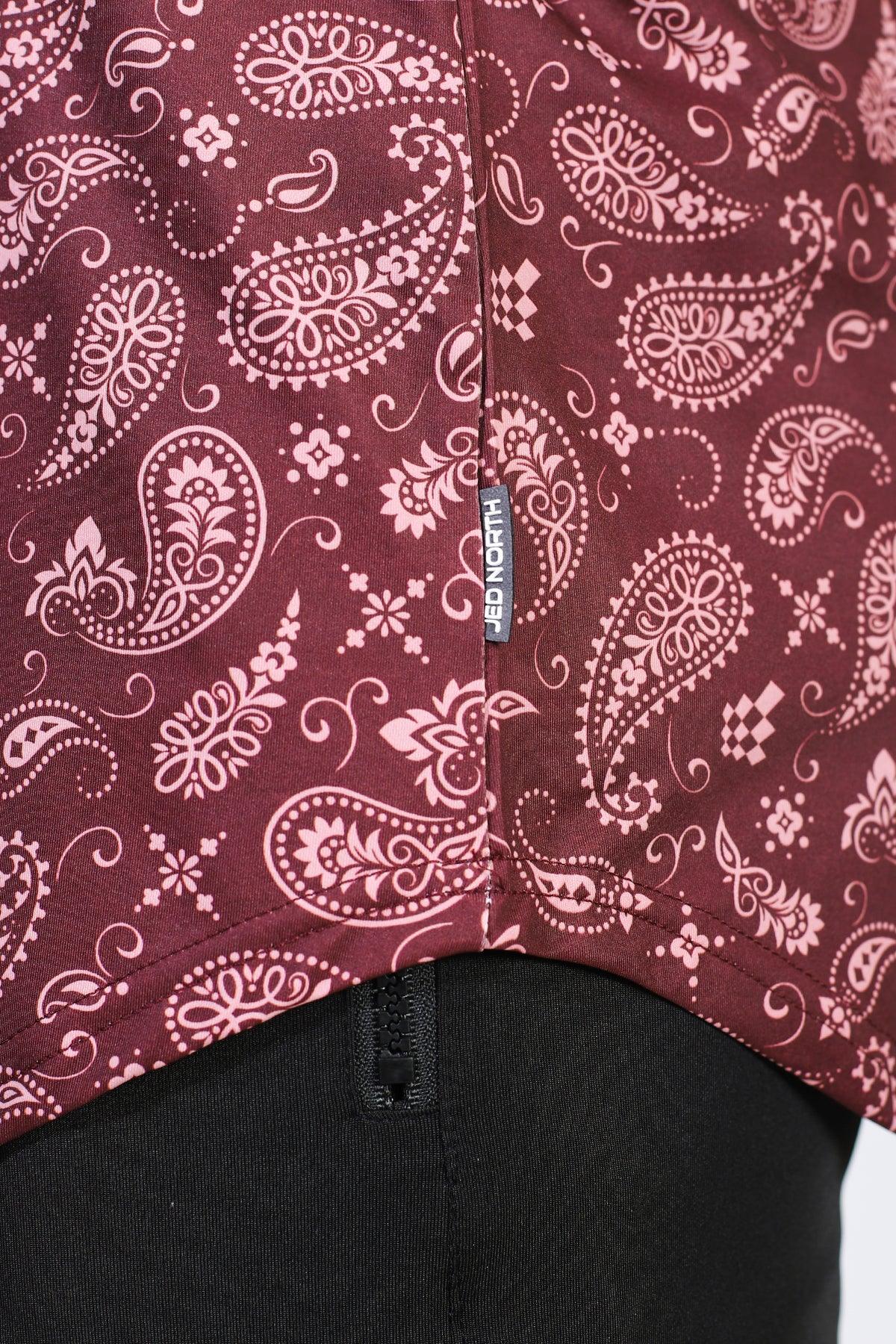 Jed North Graphic Muscle Stringer - Maroon Paisley - DealByEthan.gay loves Jed North