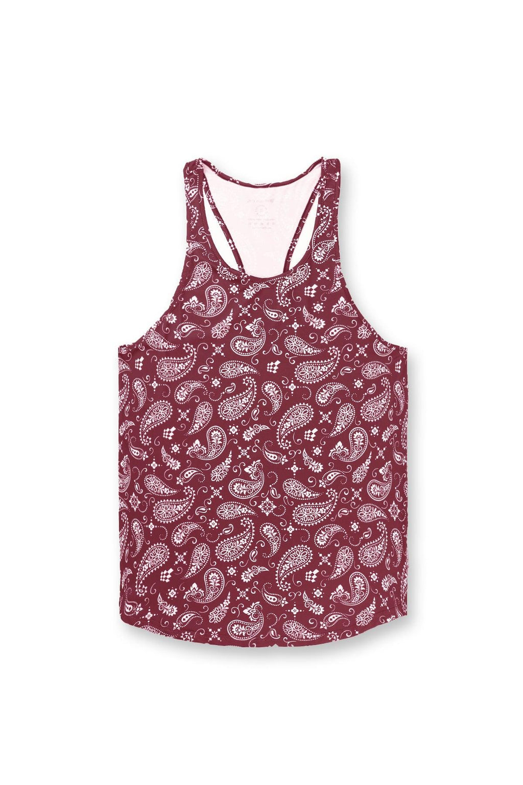 Jed North Graphic Muscle Stringer - Maroon Paisley - DealByEthan.gay loves Jed North