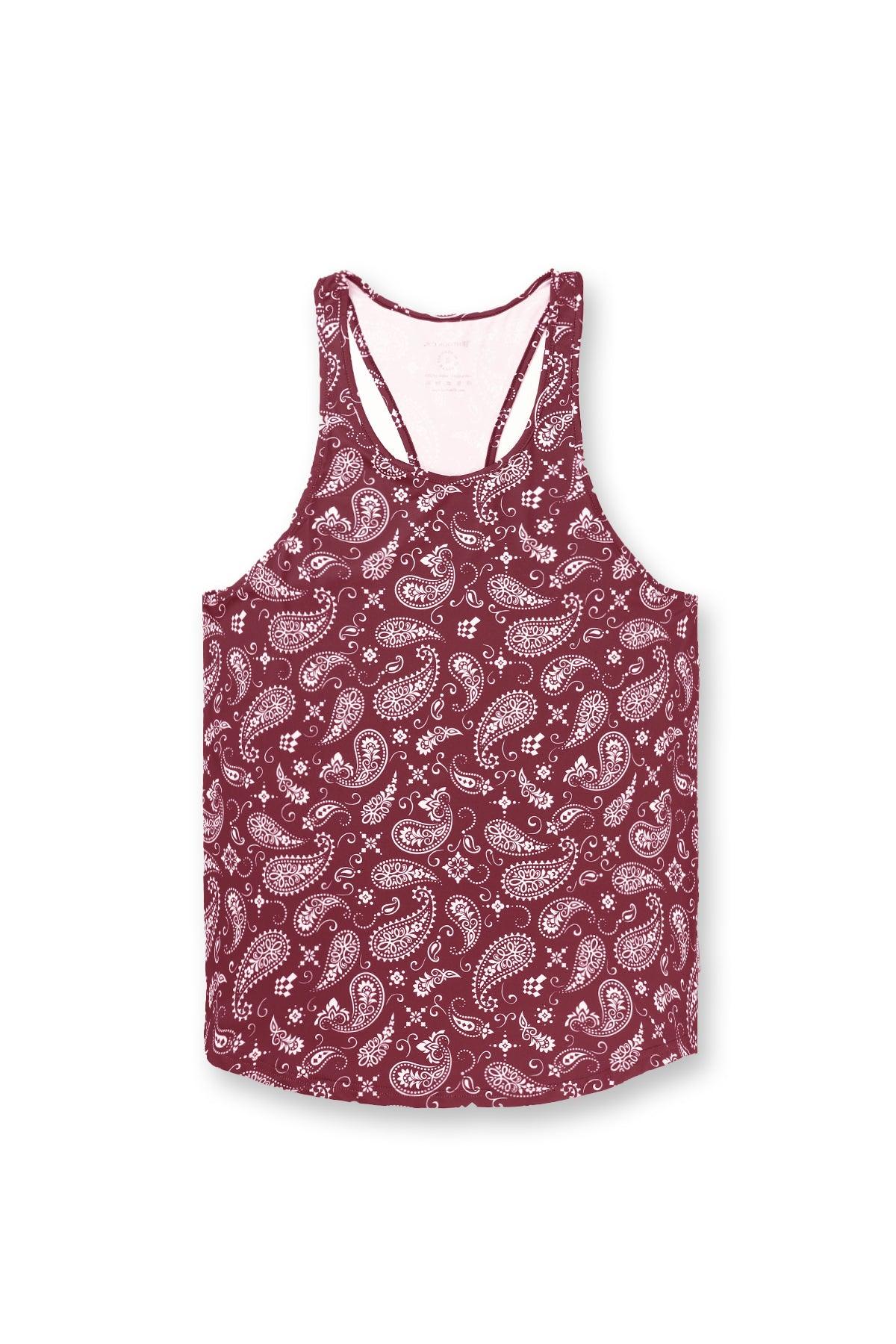Jed North Graphic Muscle Stringer - Maroon Paisley - DealByEthan.gay loves Jed North