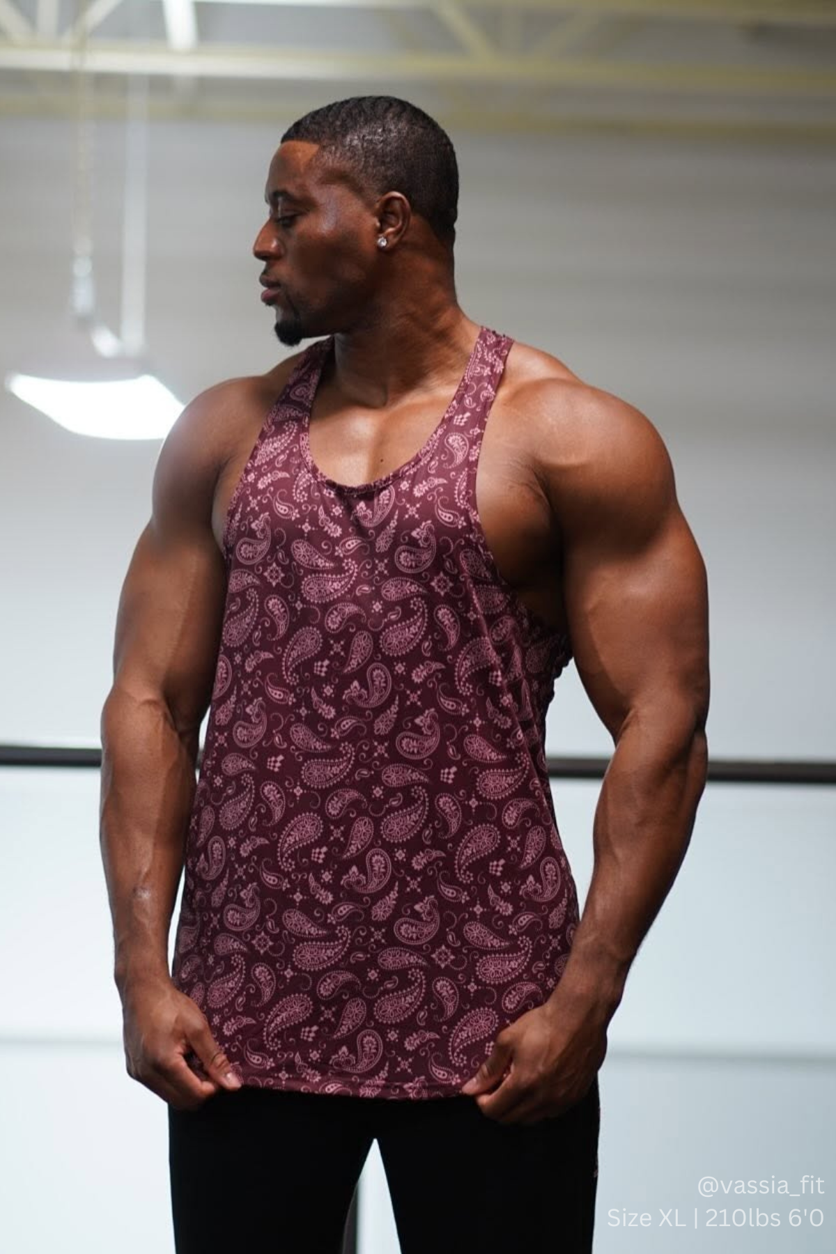 Jed North Graphic Muscle Stringer - Maroon Paisley - DealByEthan.gay loves Jed North
