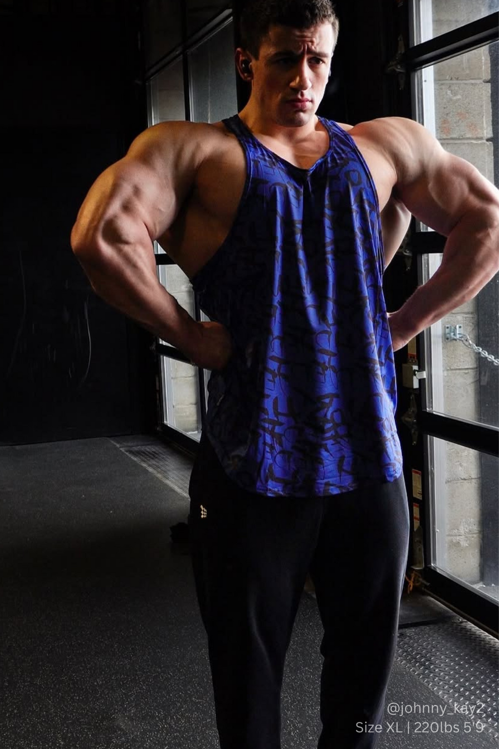 Jed North Graphic Muscle Stringer - Navy Graffiti - DealByEthan.gay loves Jed North