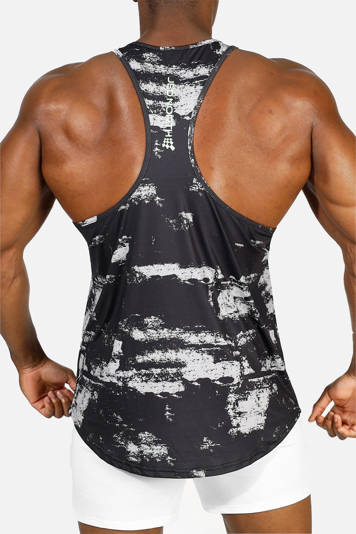 Jed North Graphic Muscle Stringer - Silver Brush Strokes - DealByEthan.gay loves Jed North