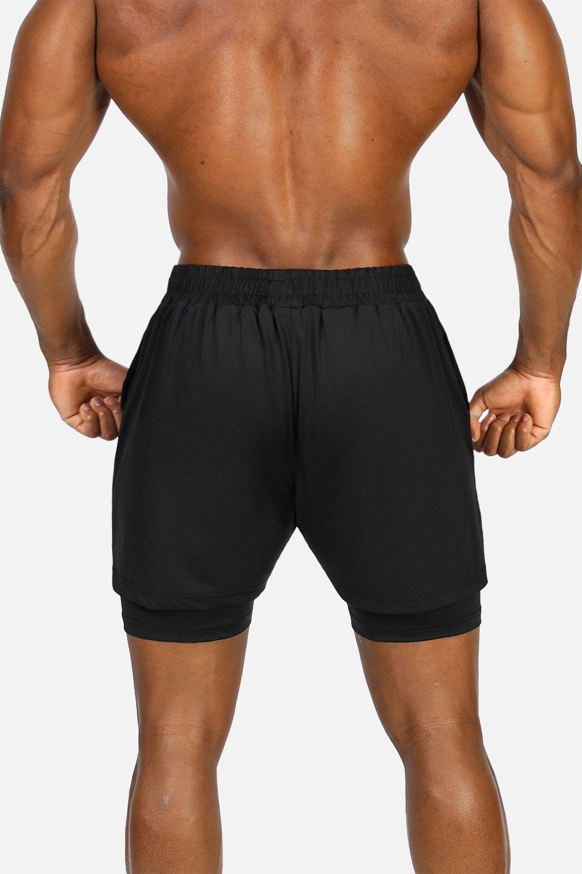 Jed North Men's 2-In-1 7" Gym Shorts - Obsidian Black - DealByEthan.gay loves Jed North