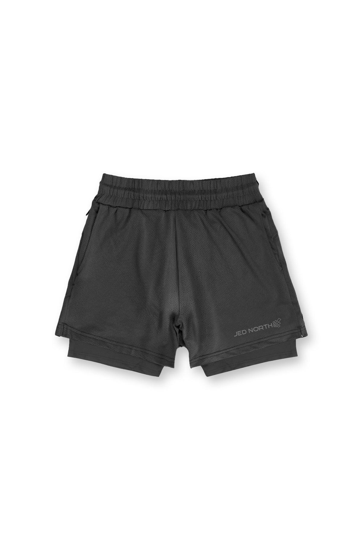 Jed North Men's 2-In-1 7" Gym Shorts - Obsidian Black - DealByEthan.gay loves Jed North