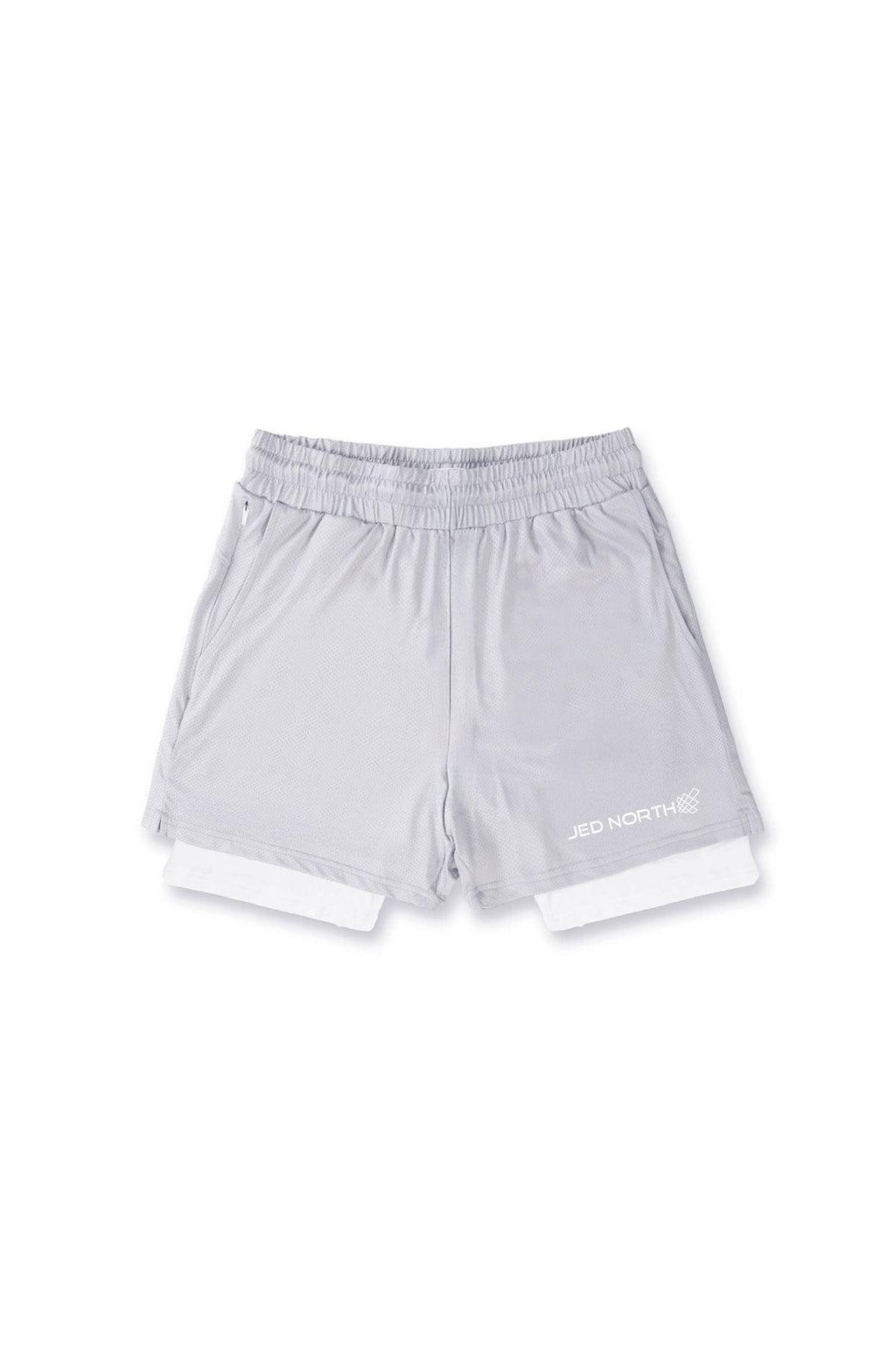 Jed North Men's 2-In-1 7" Gym Shorts - Supernova Silver - DealByEthan.gay loves Jed North