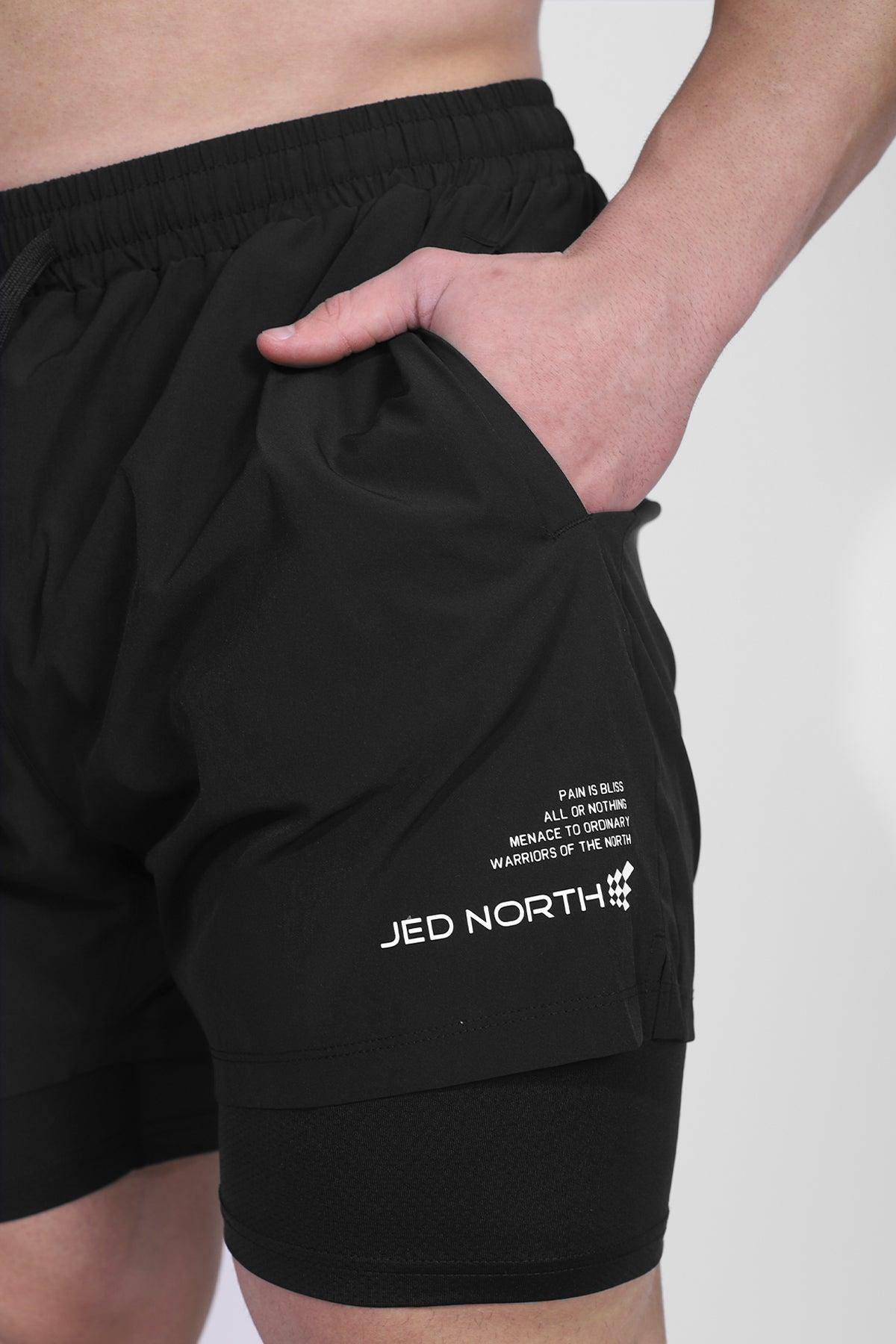 Jed North Men's 2-In-1 Active 5" Training Shorts 2.0 - Charcoal - DealByEthan.gay loves Jed North