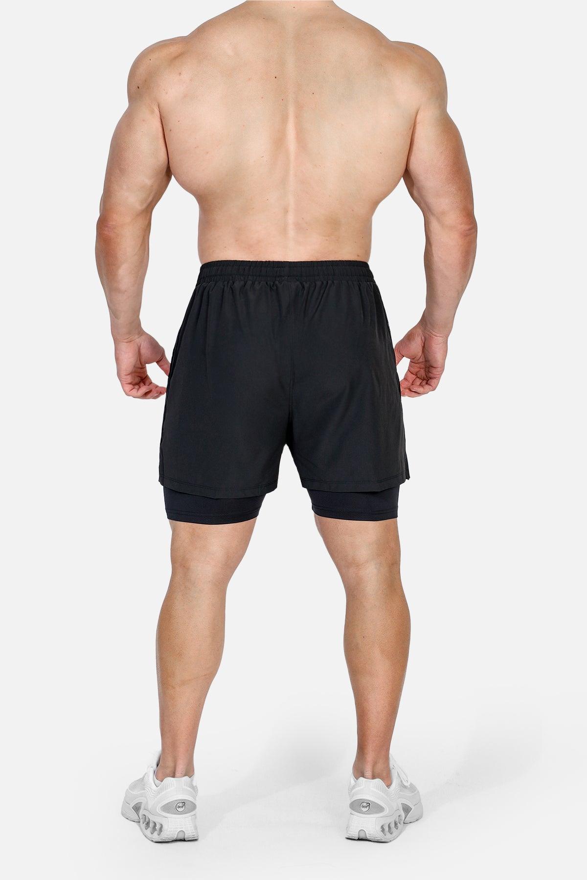 Jed North Men's 2-In-1 Active 5" Training Shorts 2.0 - Charcoal - DealByEthan.gay loves Jed North
