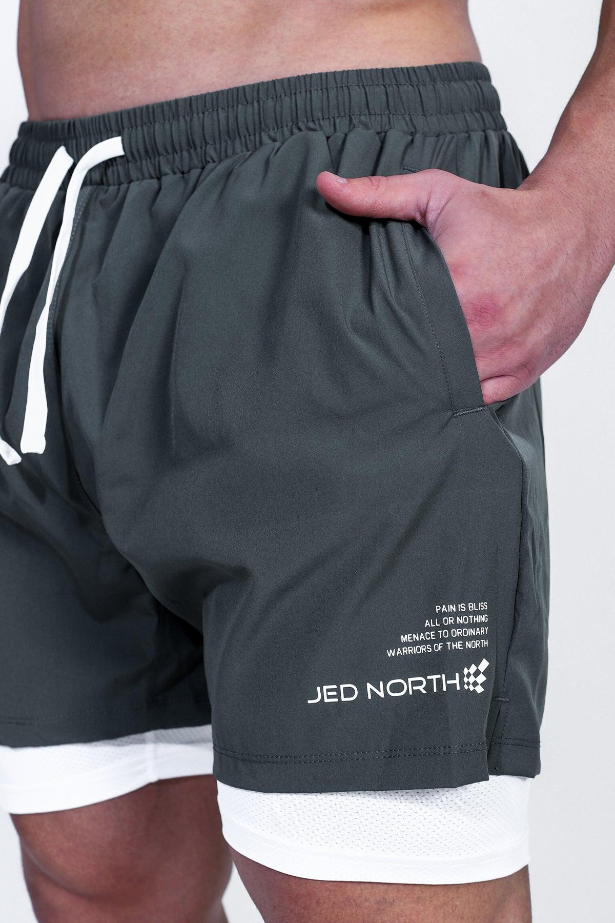Jed North Men's 2-In-1 Active 5" Training Shorts 2.0 - Olive - DealByEthan.gay loves Jed North