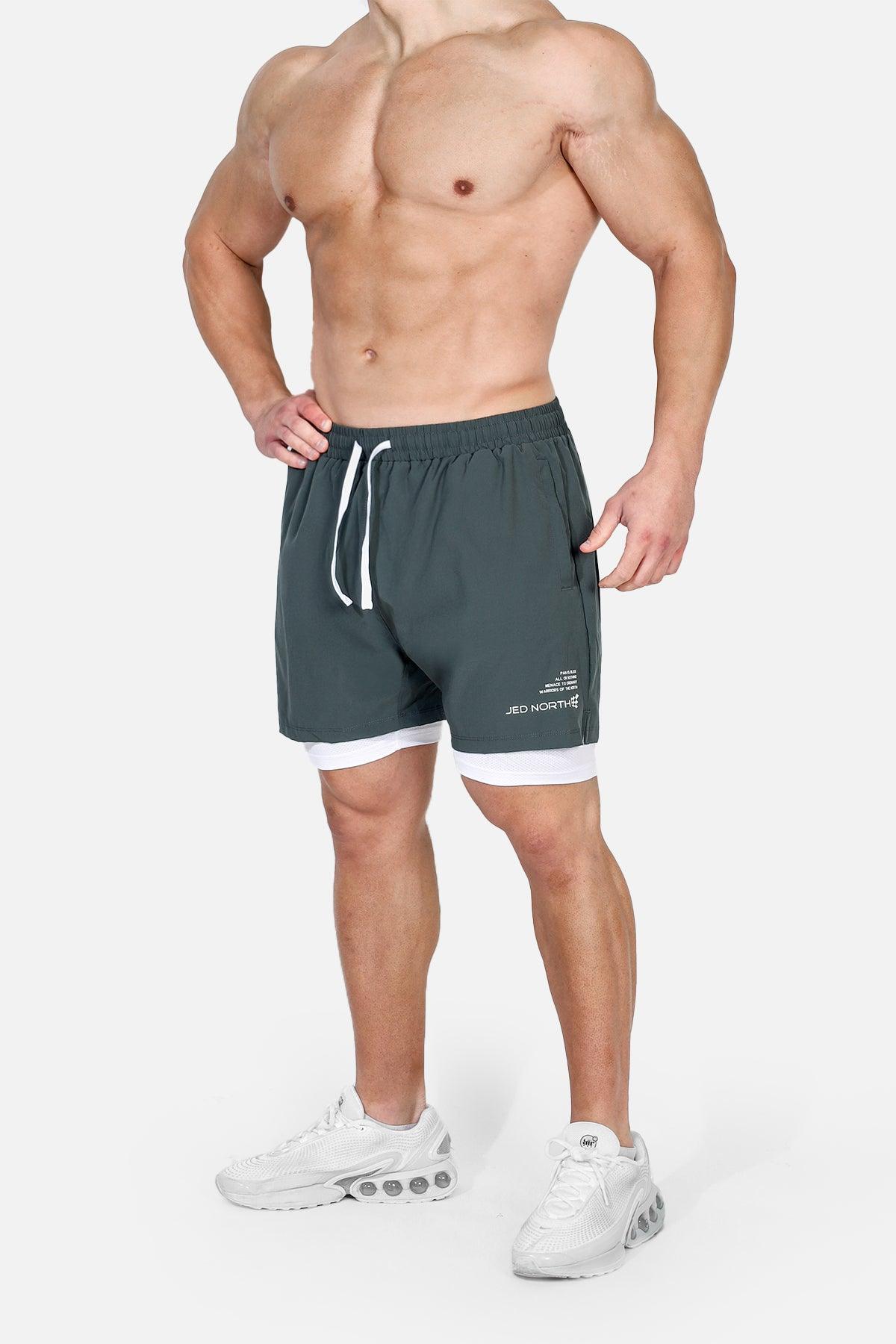 Jed North Men's 2-In-1 Active 5" Training Shorts 2.0 - Olive - DealByEthan.gay loves Jed North