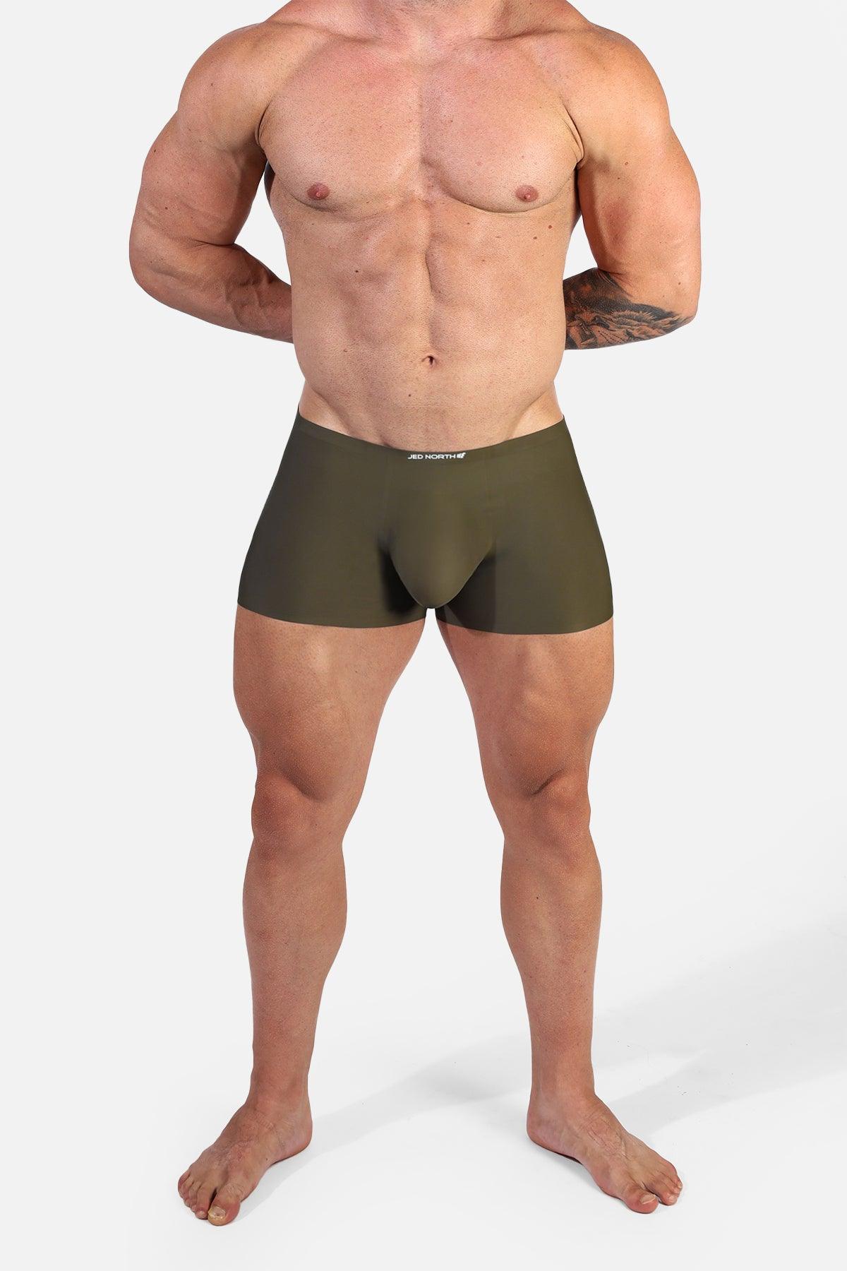 Jed North Men's Seamless Muscle-Fit Boxers 2-Pack - Black & Olive - DealByEthan.gay loves Jed North