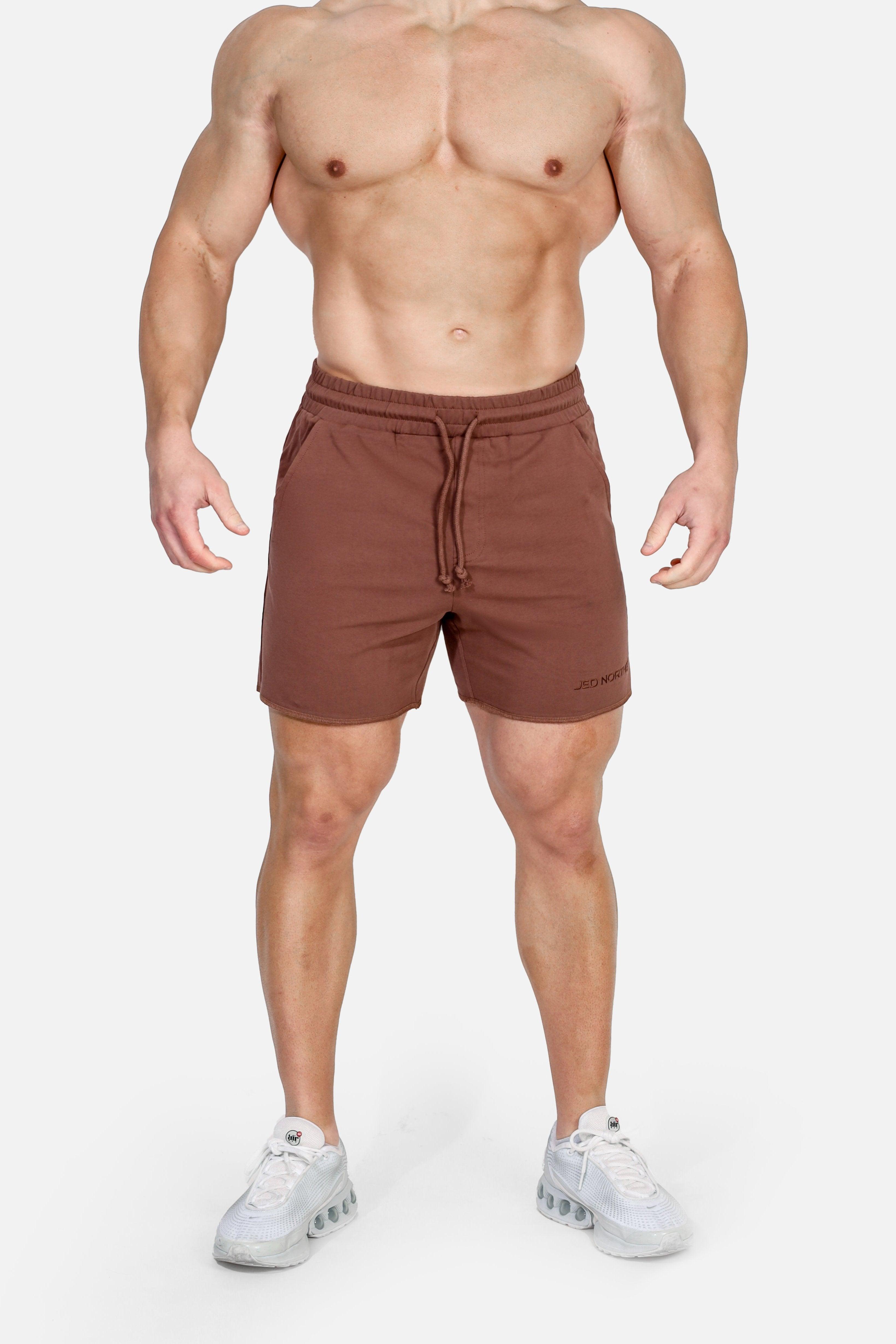 Jed North Motion 5'' Varsity Sweat Shorts - Dark Brown - DealByEthan.gay loves Jed North