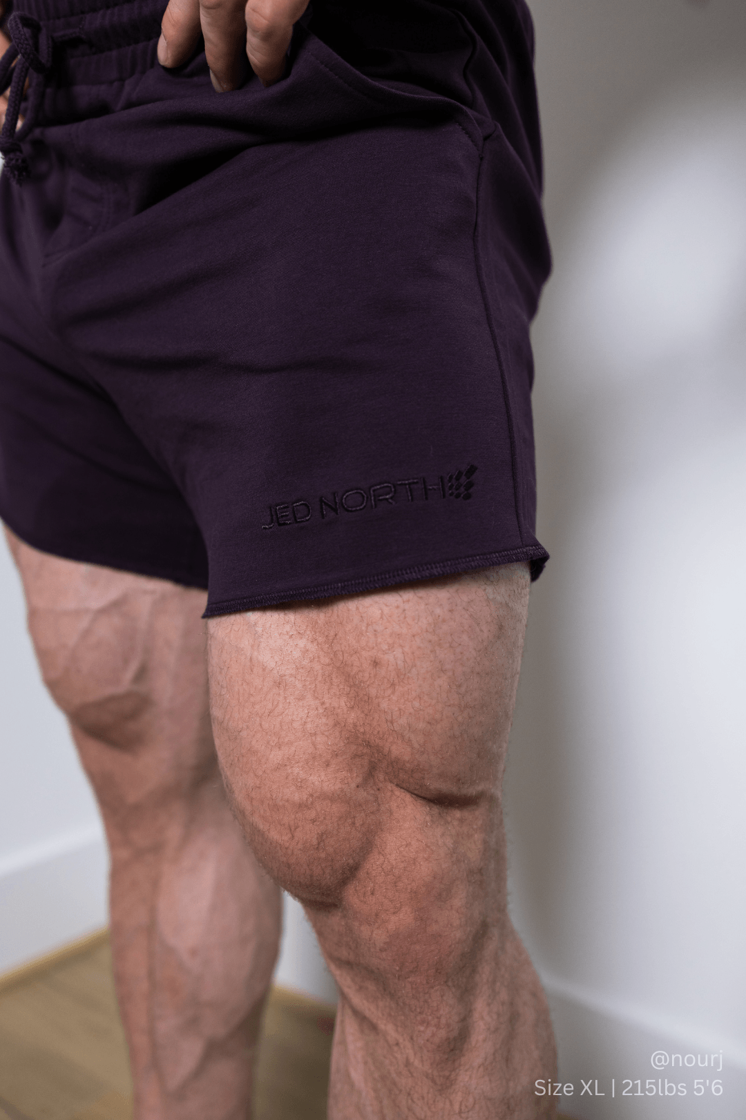 Jed North Motion 5'' Varsity Sweat Shorts - Dark Purple - DealByEthan.gay loves Jed North