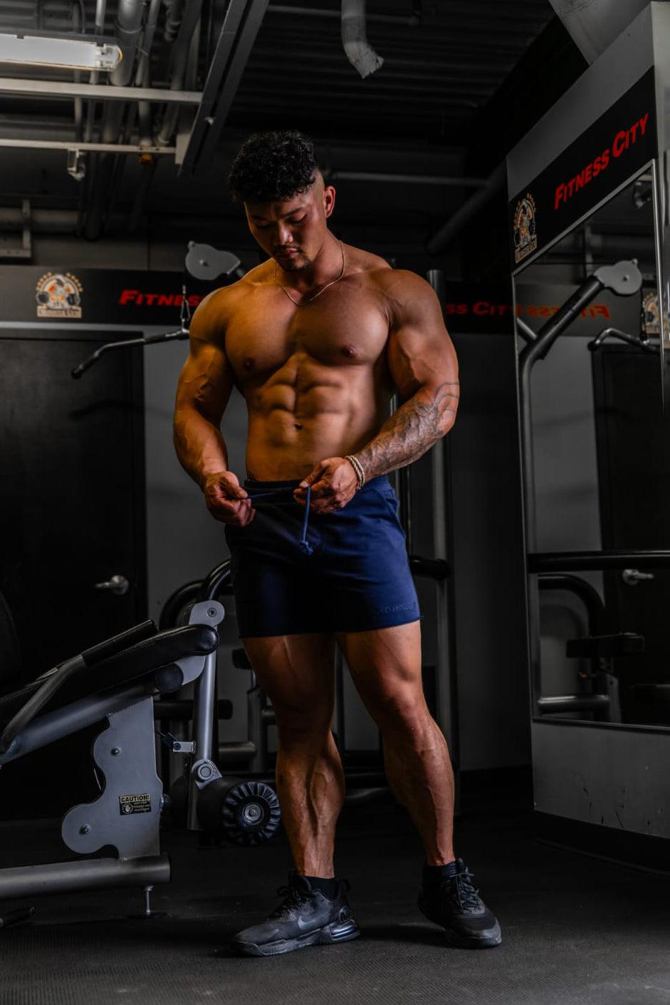 Jed North Motion 5'' Varsity Sweat Shorts - Navy - DealByEthan.gay loves Jed North