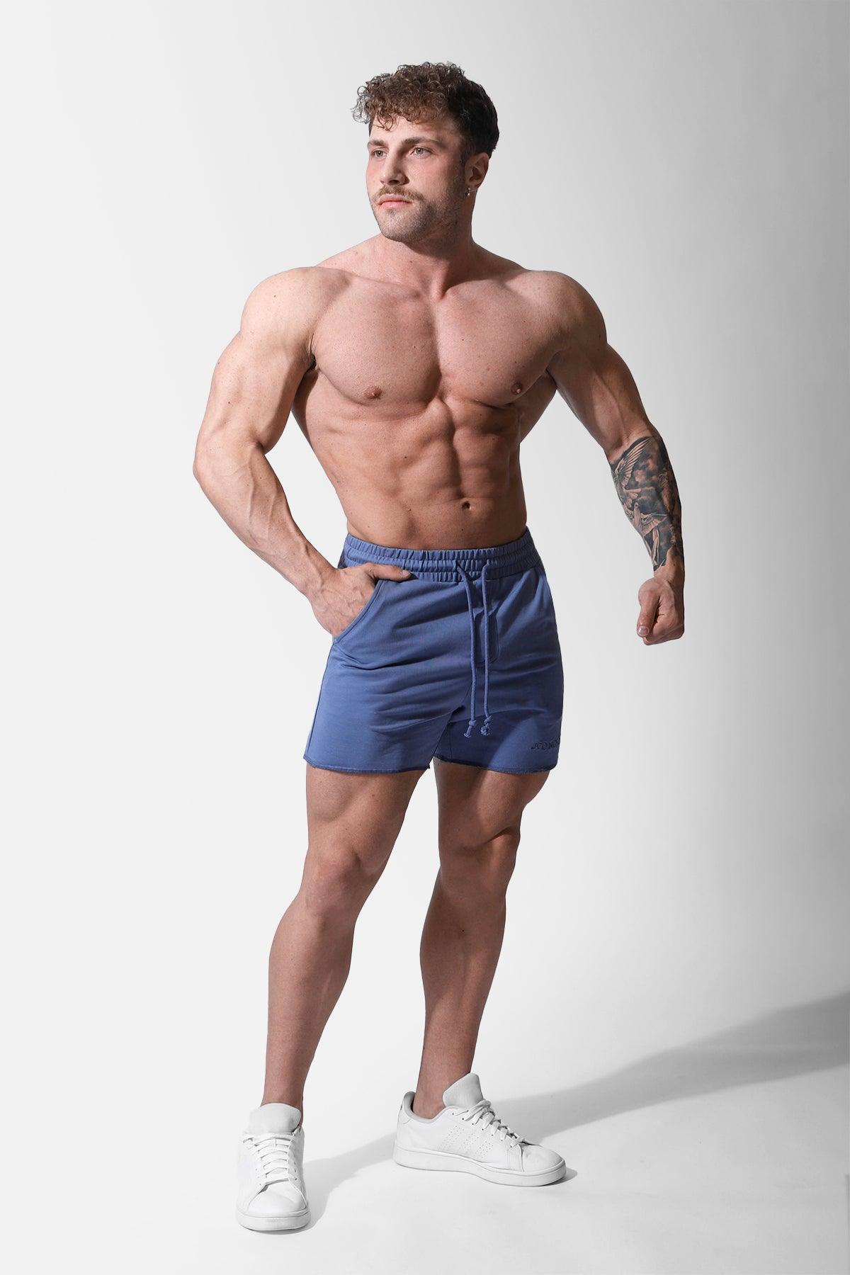 Jed North Motion 5'' Varsity Sweat Shorts - Steel Blue - DealByEthan.gay loves Jed North