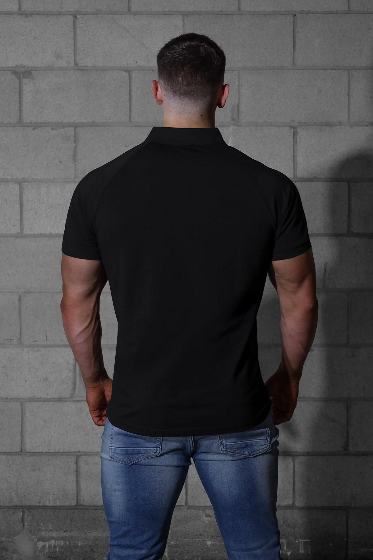 Jed North Muscle Fit All-Day Polo T-Shirt - Onyx Black - DealByEthan.gay loves Jed North