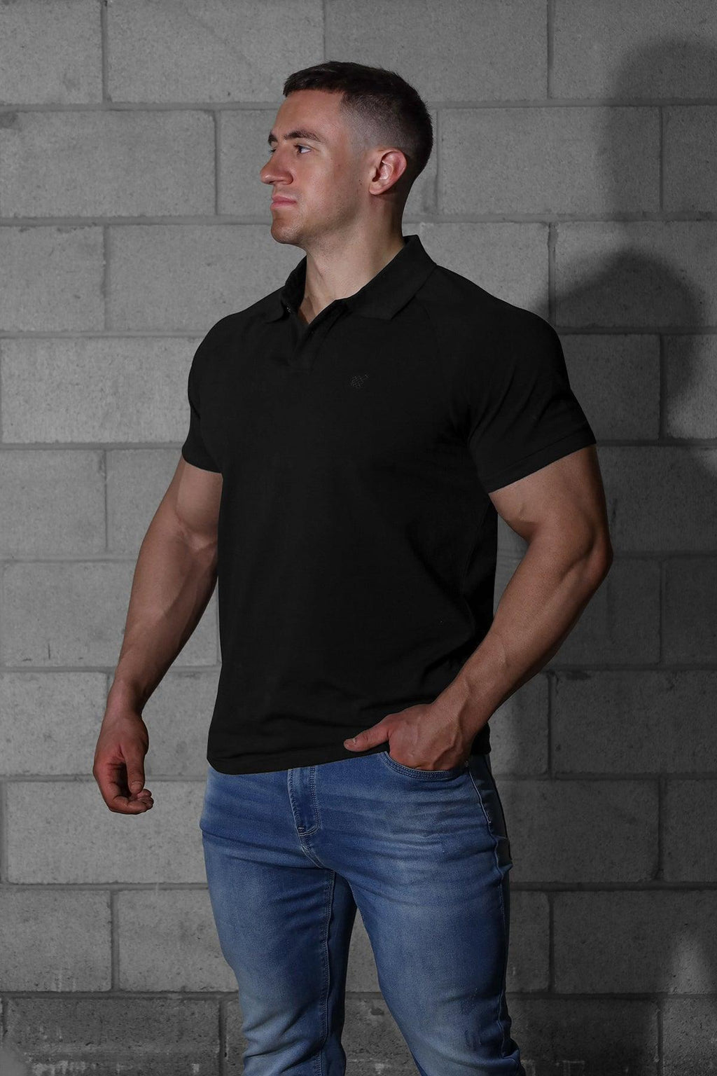 Jed North Muscle Fit All-Day Polo T-Shirt - Onyx Black - DealByEthan.gay loves Jed North