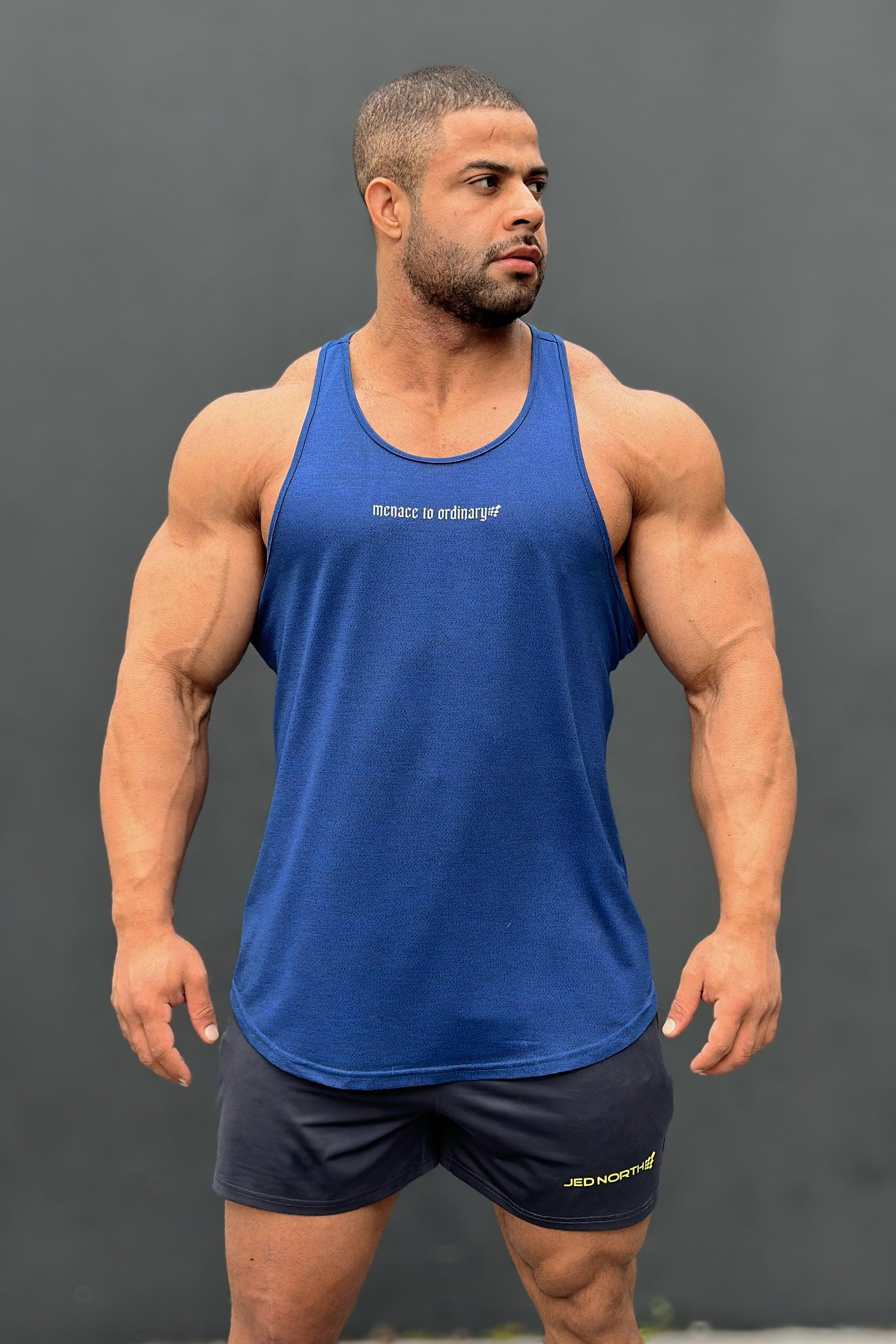 Jed North Performance Max Bodybuilding Stringer - Denim Blue - DealByEthan.gay loves Jed North