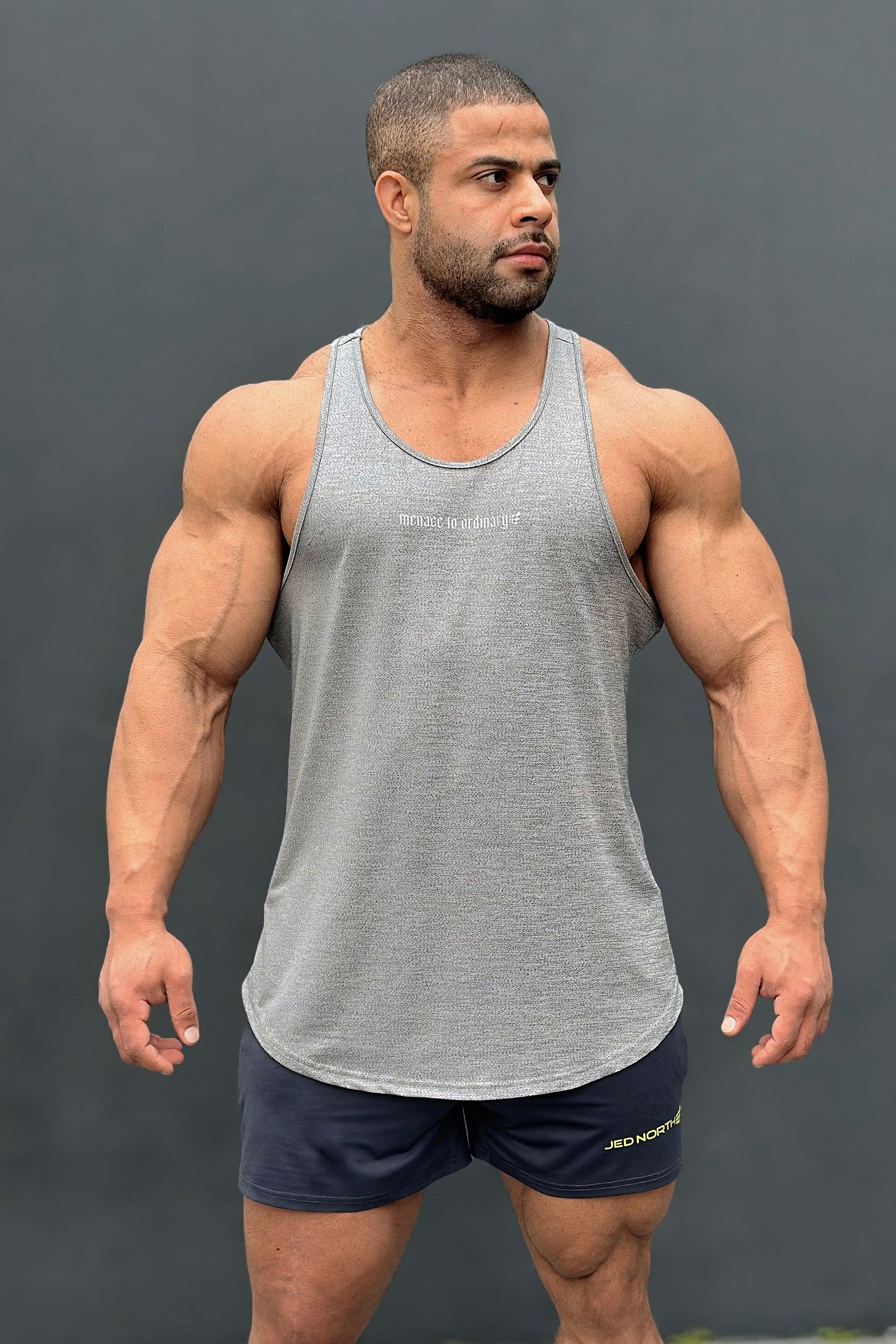 Jed North Performance Max Bodybuilding Stringer  - Heather Gray - DealByEthan.gay loves Jed North