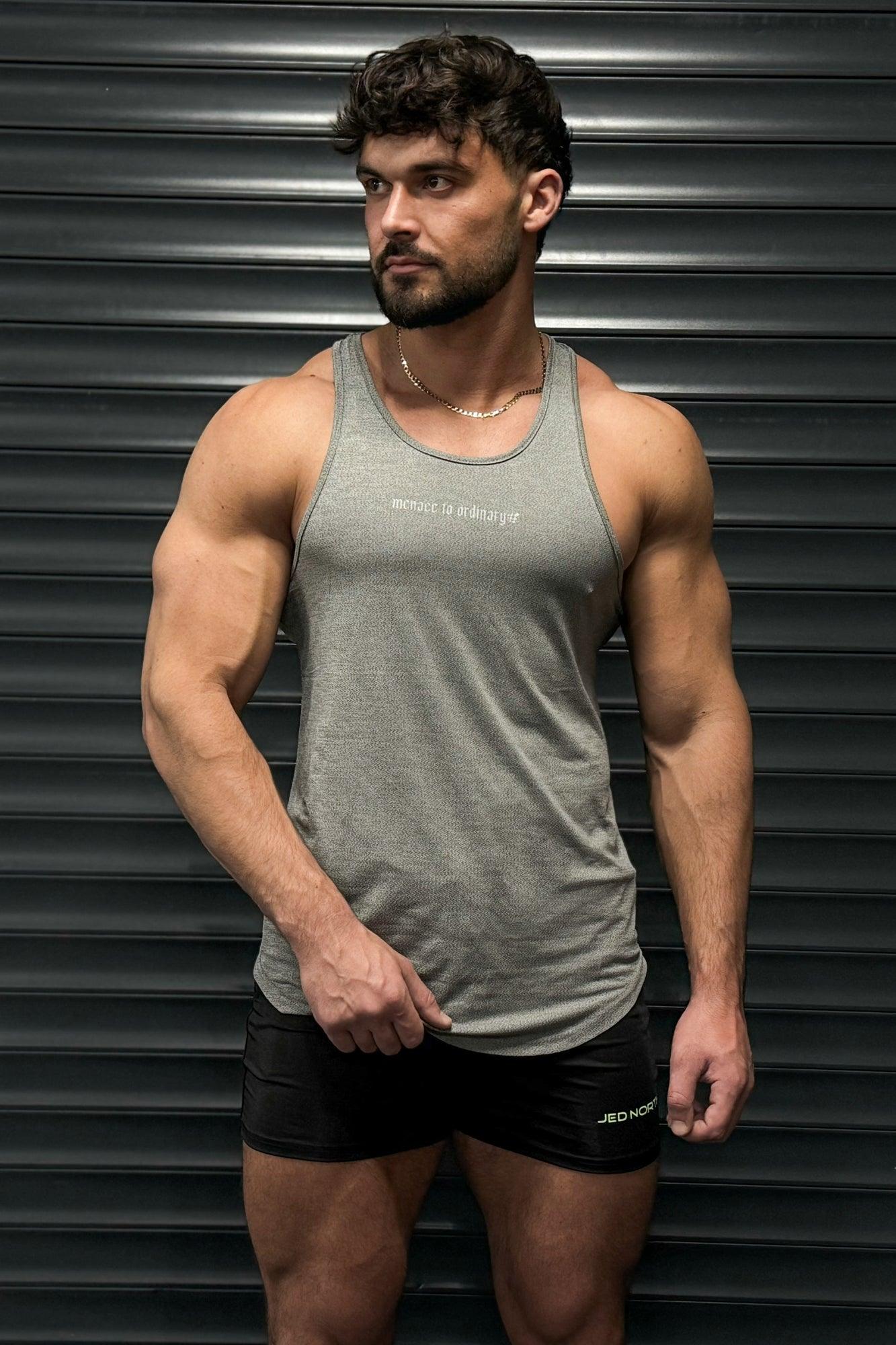 Jed North Performance Max Bodybuilding Stringer  - Heather Gray - DealByEthan.gay loves Jed North