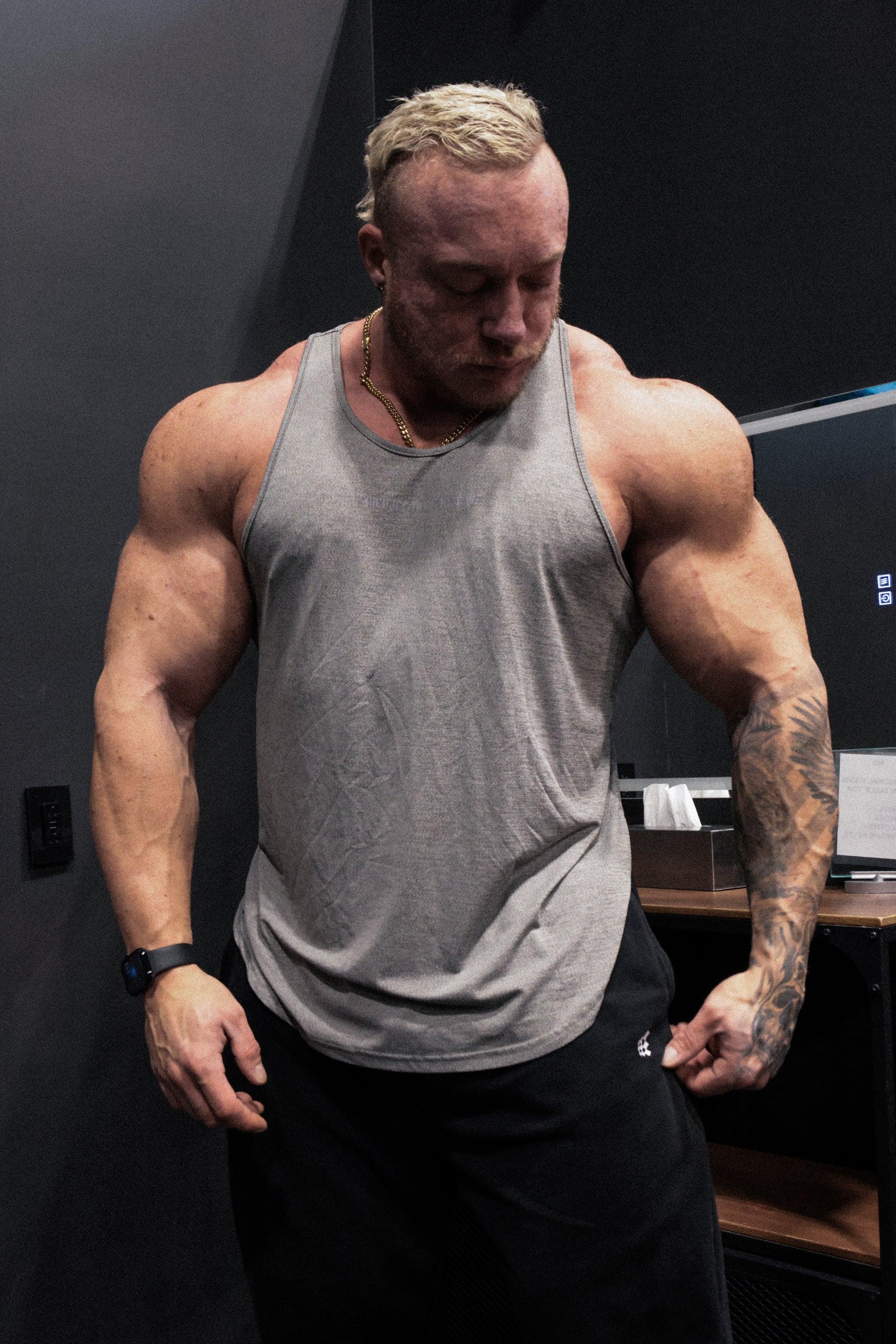 Jed North Performance Max Bodybuilding Stringer  - Heather Gray - DealByEthan.gay loves Jed North
