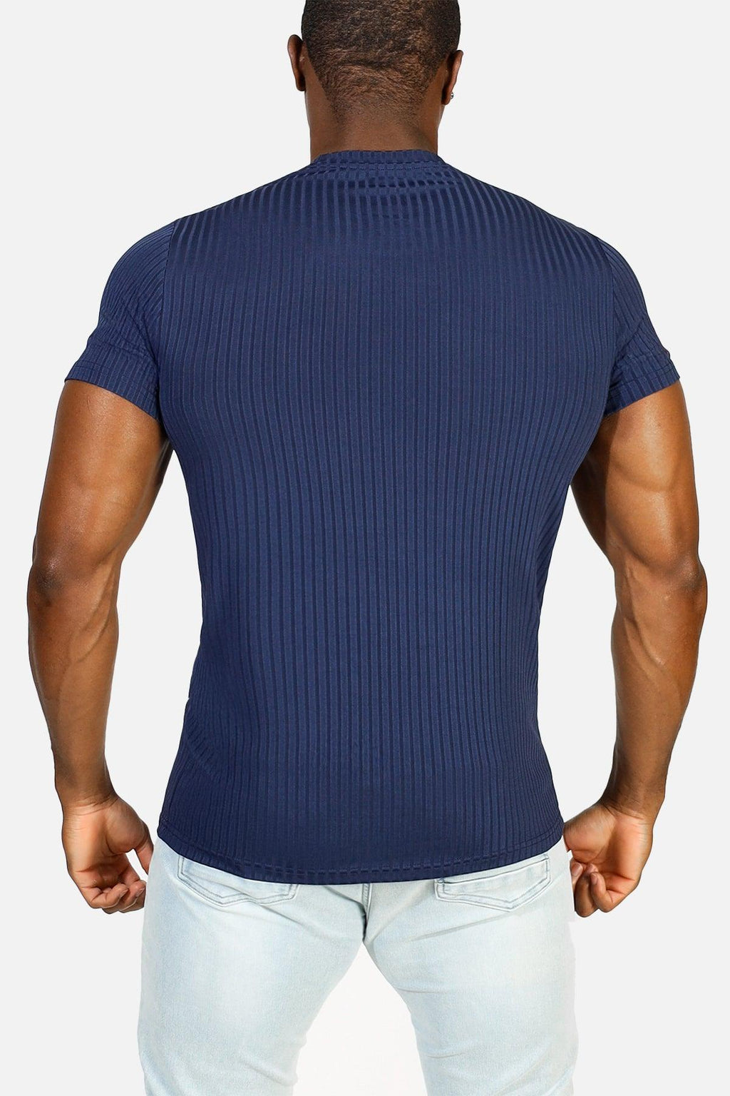 Jed North Ribbed Muscle-Fit T-Shirt - Indigo - DealByEthan.gay loves Jed North