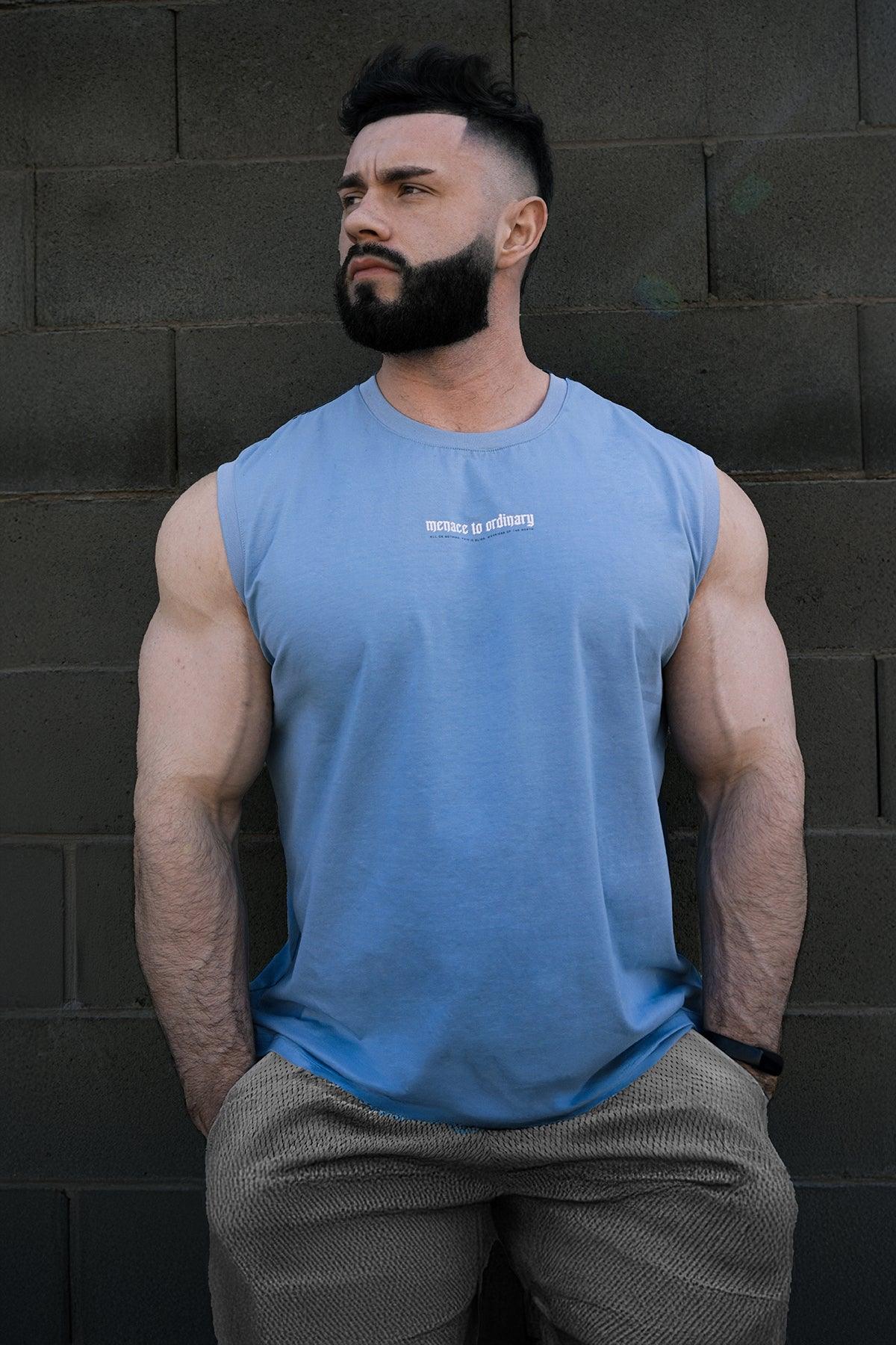 Jed North Sleeveless Muscle Tee - Light Blue - DealByEthan.gay loves Jed North