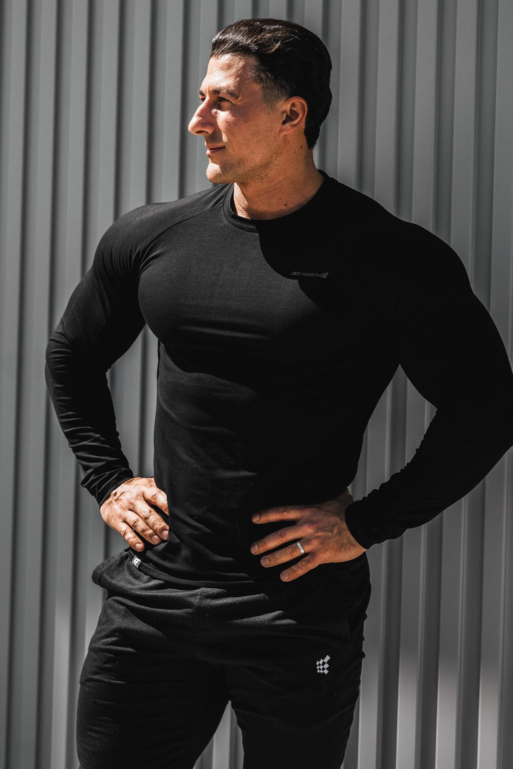 Jed North Titan Muscle-Fit Long Sleeve T-Shirt - Black - DealByEthan.gay loves Jed North