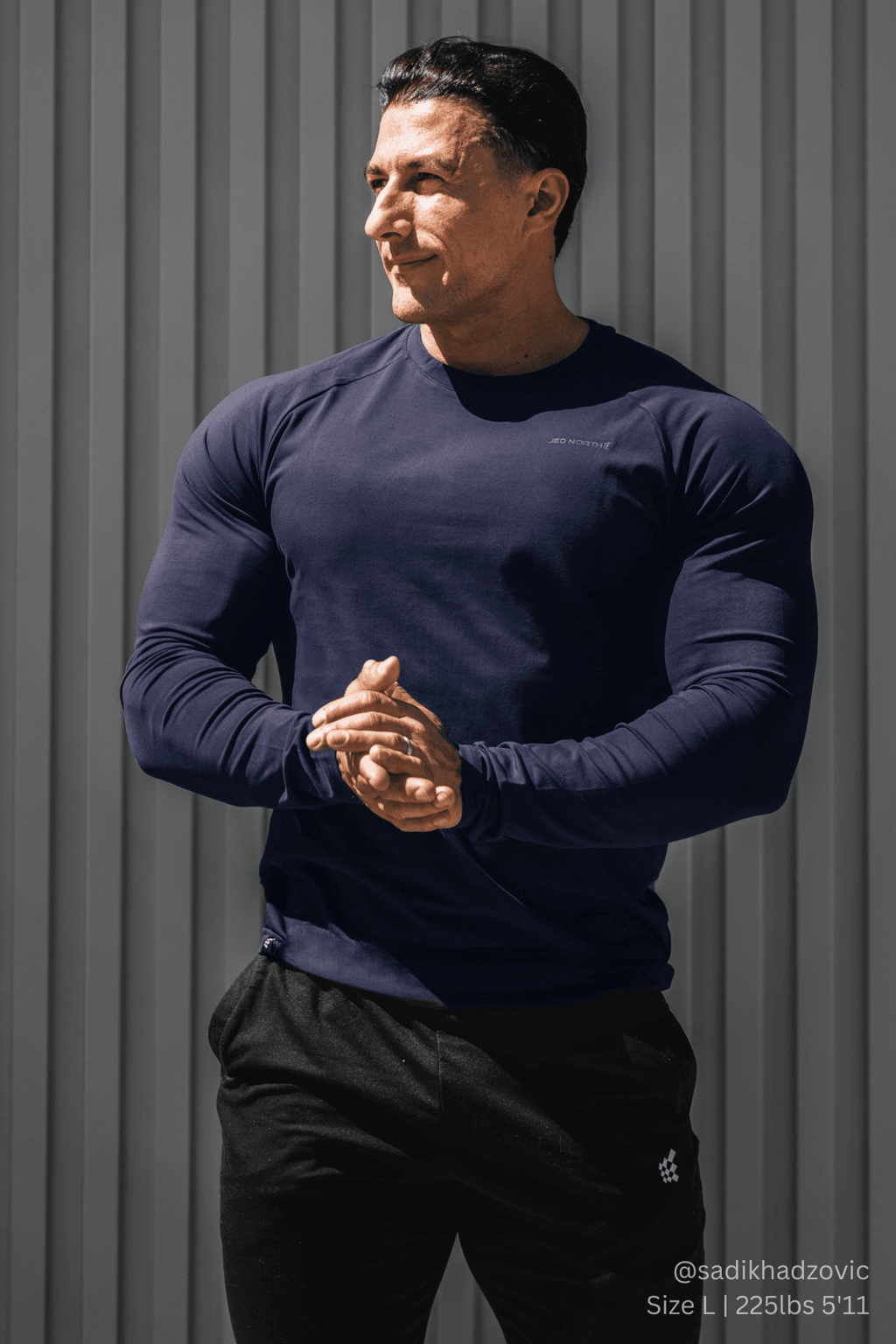 Jed North Titan Muscle-Fit Long Sleeve T-Shirt - Navy - DealByEthan.gay loves Jed North