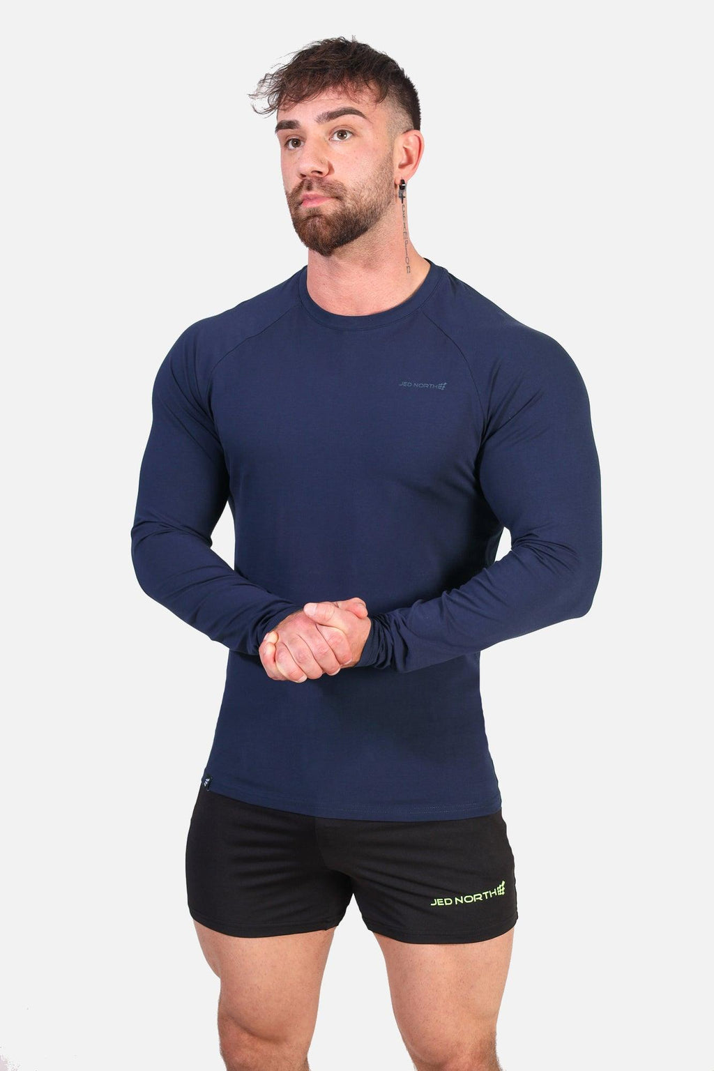 Jed North Titan Muscle-Fit Long Sleeve T-Shirt - Navy - DealByEthan.gay loves Jed North