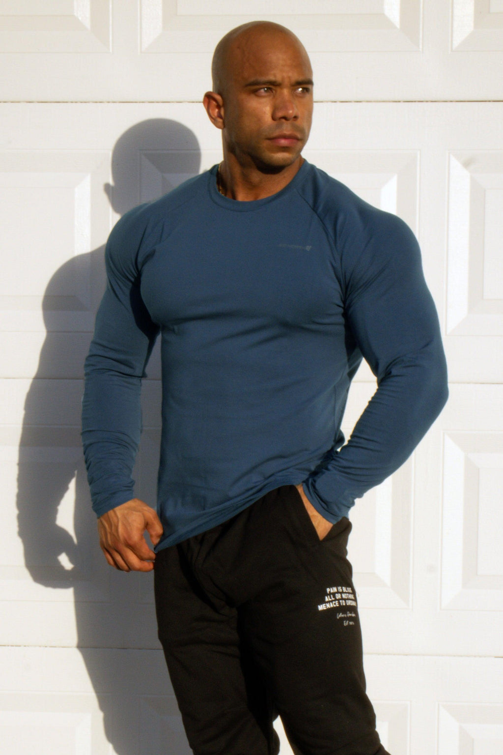 Jed North Titan Muscle-Fit Long Sleeve T-Shirt - Steel Blue - DealByEthan.gay loves Jed North