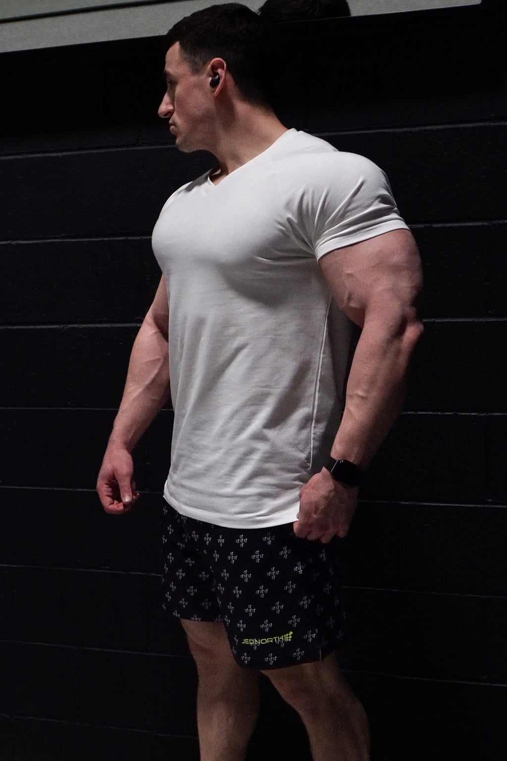 Jed North V Neck Muscle-Fit T-Shirt - White - DealByEthan.gay loves Jed North