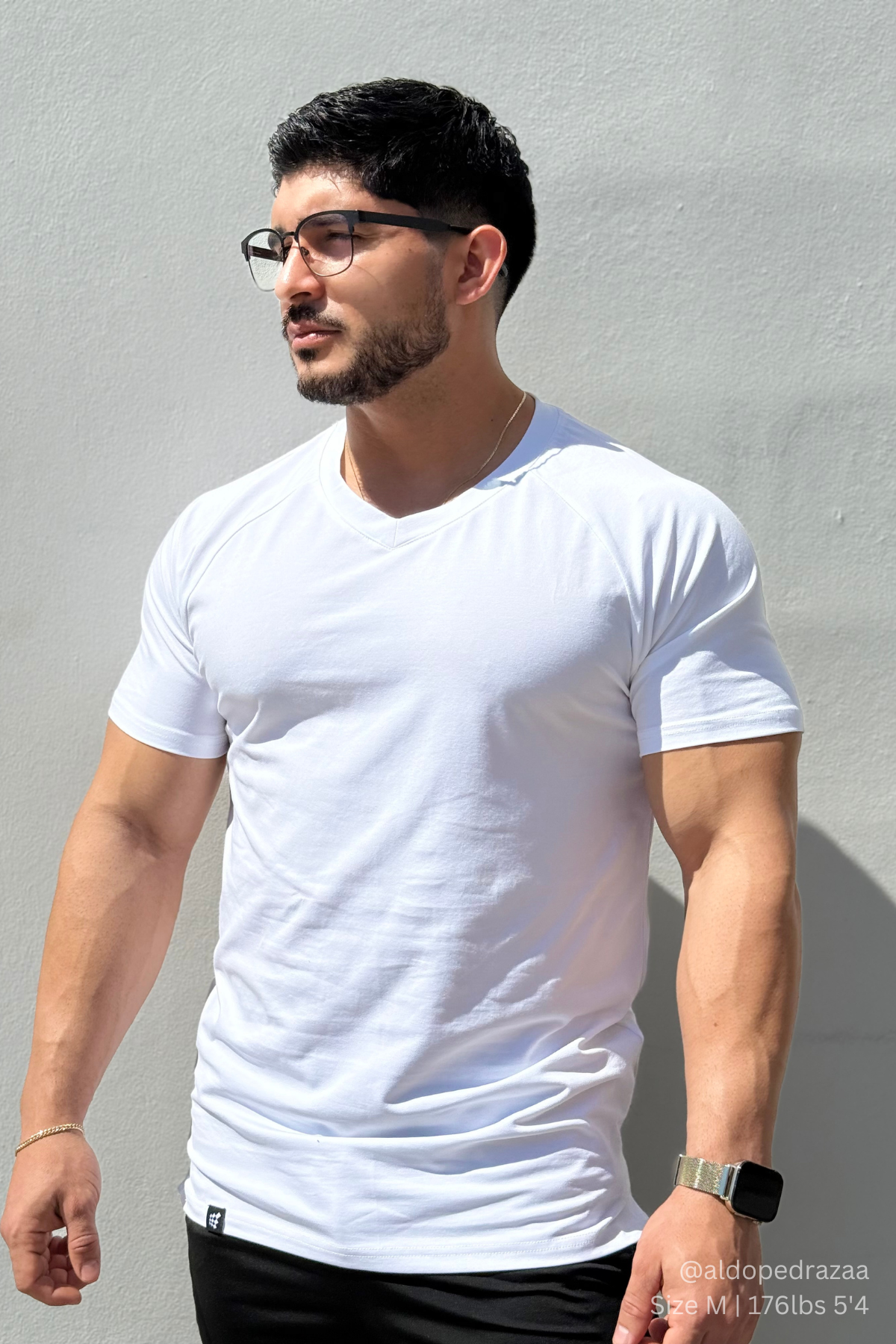 Jed North V Neck Muscle-Fit T-Shirt - White - DealByEthan.gay loves Jed North