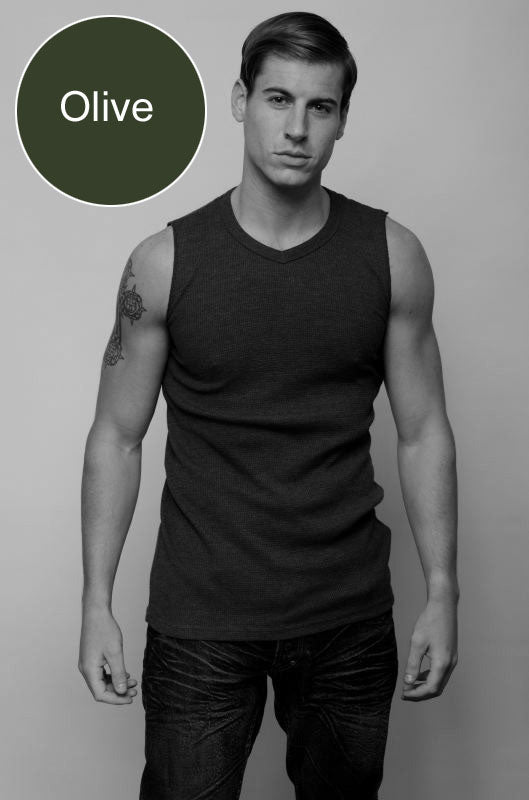 Jocko Van V Neck Muscle Top T Shirt Olive 1002 Size L - DealByEthan.gay loves Jocko